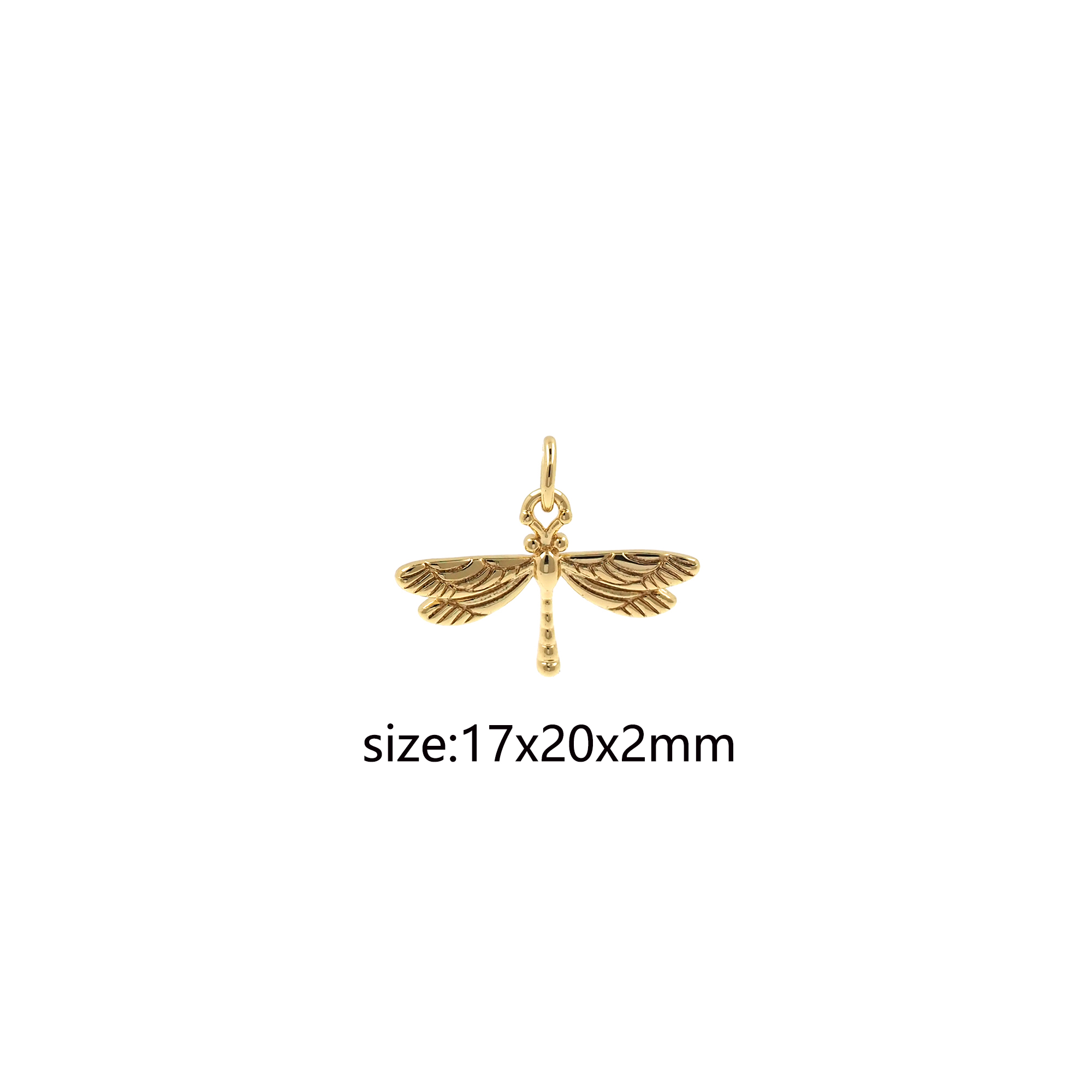 Tiny Dragonfly Pendant,18K Gold Filled Dragonfly Charm Earrings Necklace for DIY Jewelry Making Supply
