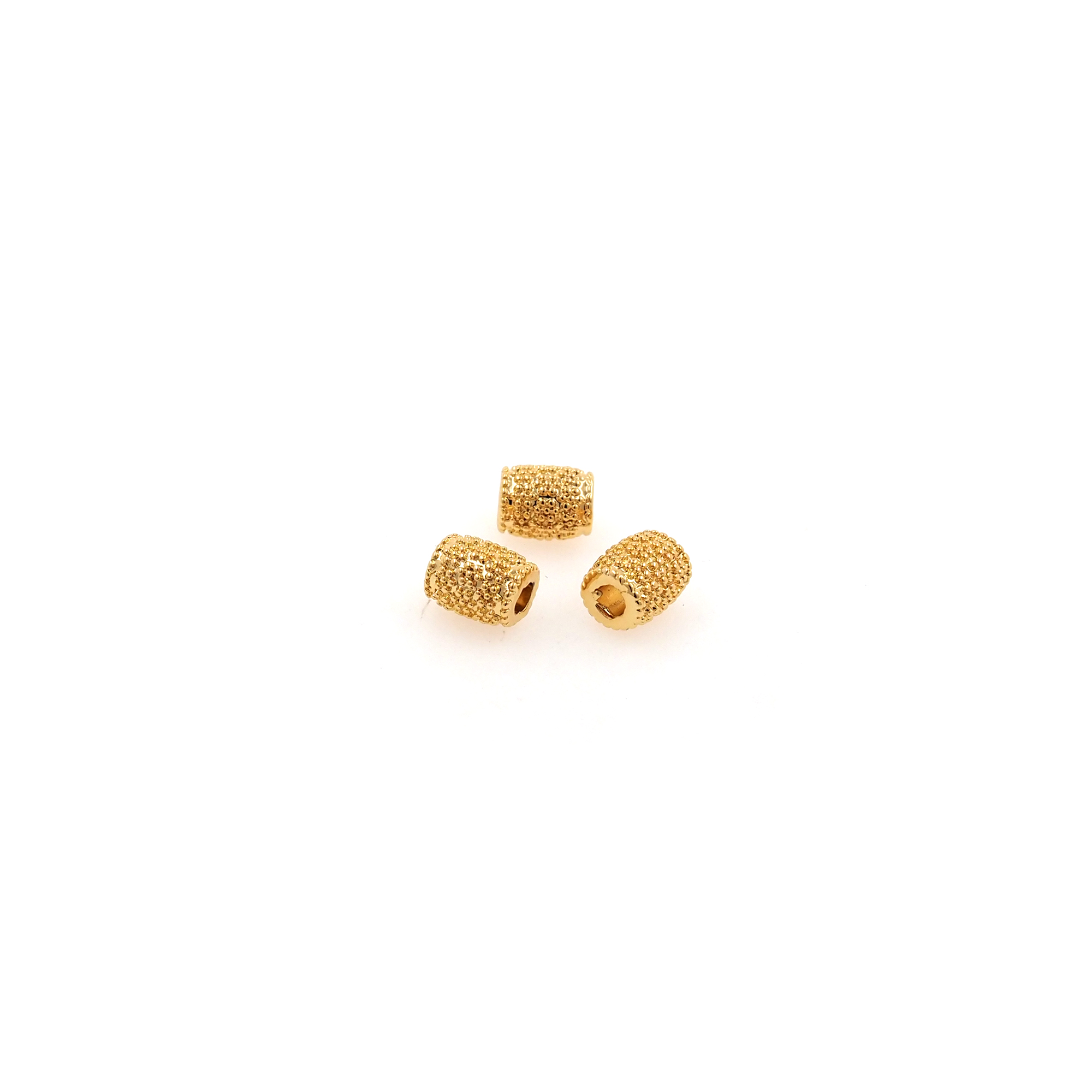 5pcs 18K Gold Filled Barrel Spacer Beads,Dainty Cylinder Beads for Bracelet Jewelry Necklace Making Supply