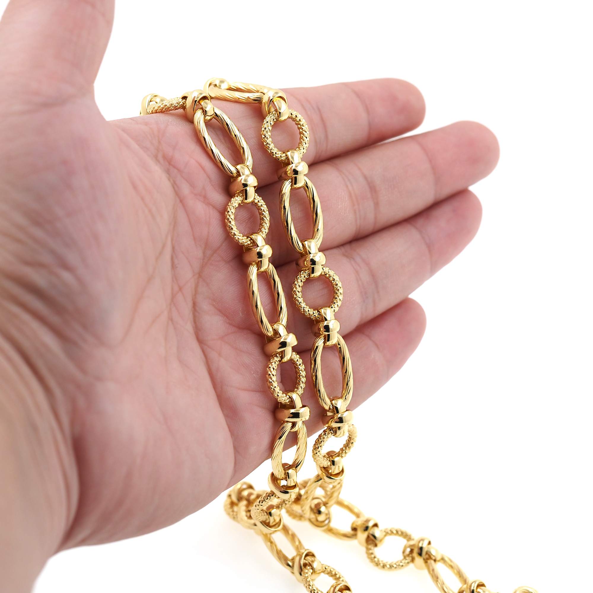 18K Gold Filled Cable Chain Necklace,Dainty Link Chain,Gold Twist Chain Necklace for Women DIY Jewelry Making Supply