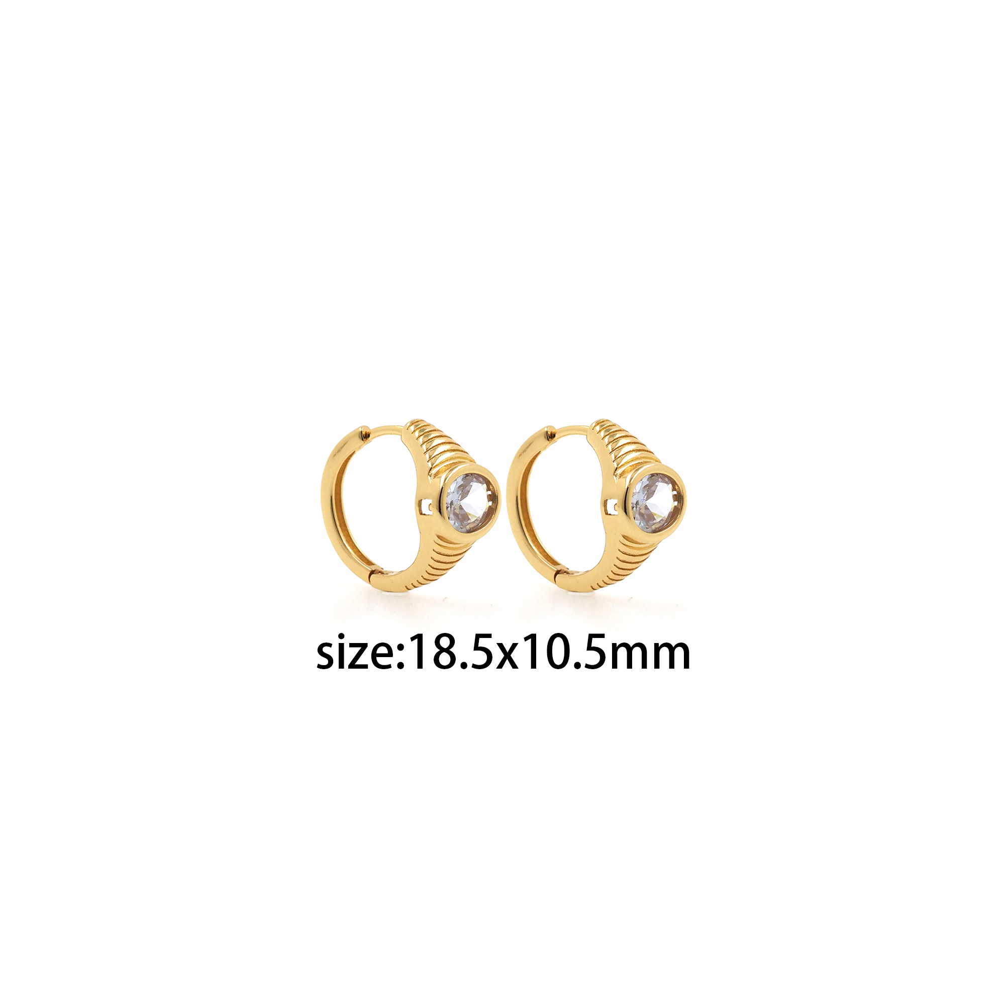 18K Gold Filled Round CZ Hoop Earrings,Dainty Zirconia Earrings,Gold Hoops,Dainty CZ Hoops Huggie