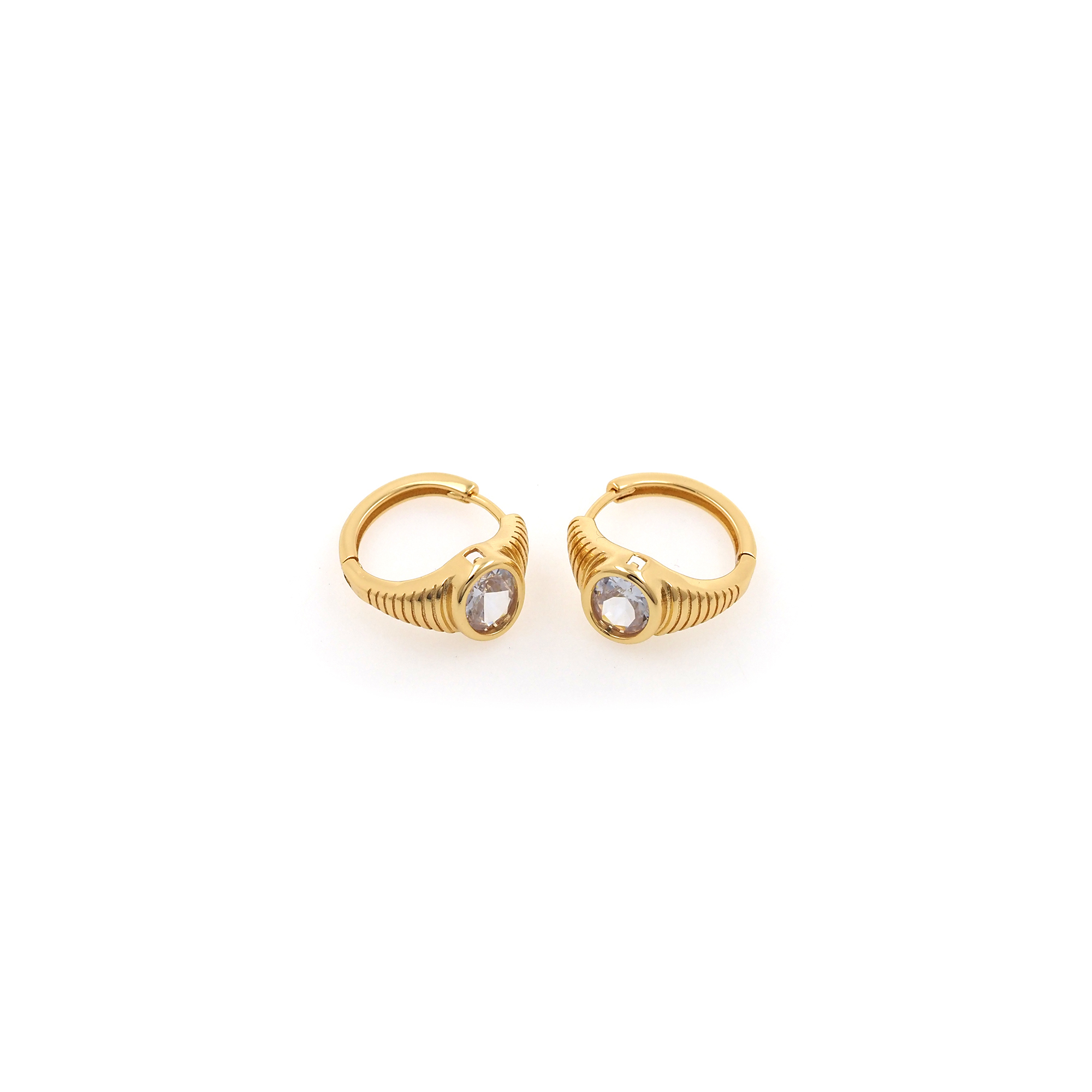 18K Gold Filled Round CZ Hoop Earrings,Dainty Zirconia Earrings,Gold Hoops,Dainty CZ Hoops Huggie