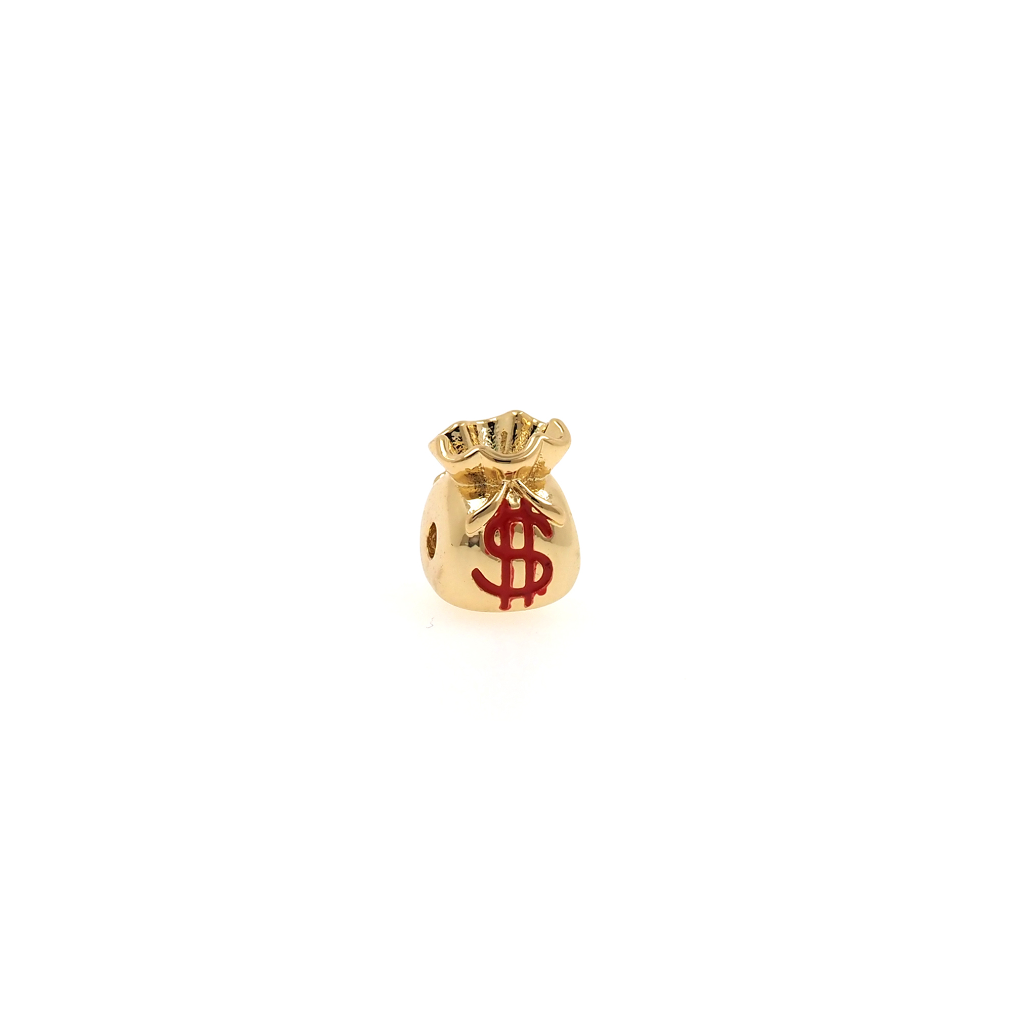 18K Gold Filled Money Bag Spacer Beads,Enamel Money Bag Bead for Bracelet Jewelry Necklace Making Supply