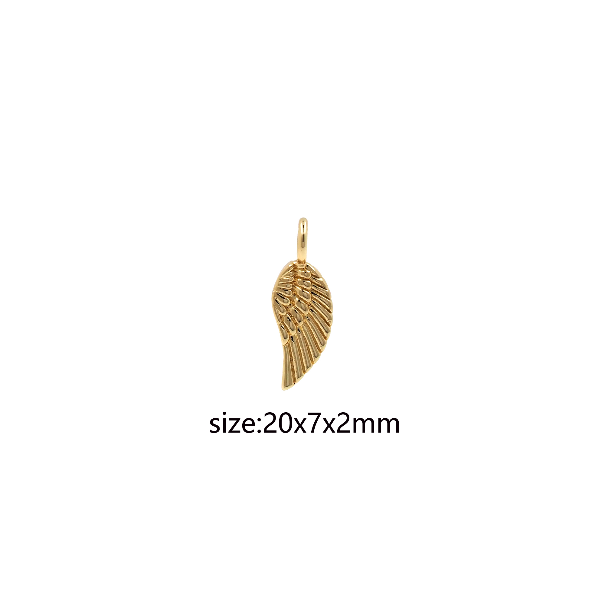 18K Gold Filled Wing Pendant,Tiny Wings Earrings Necklace for DIY Jewelry Making Supply