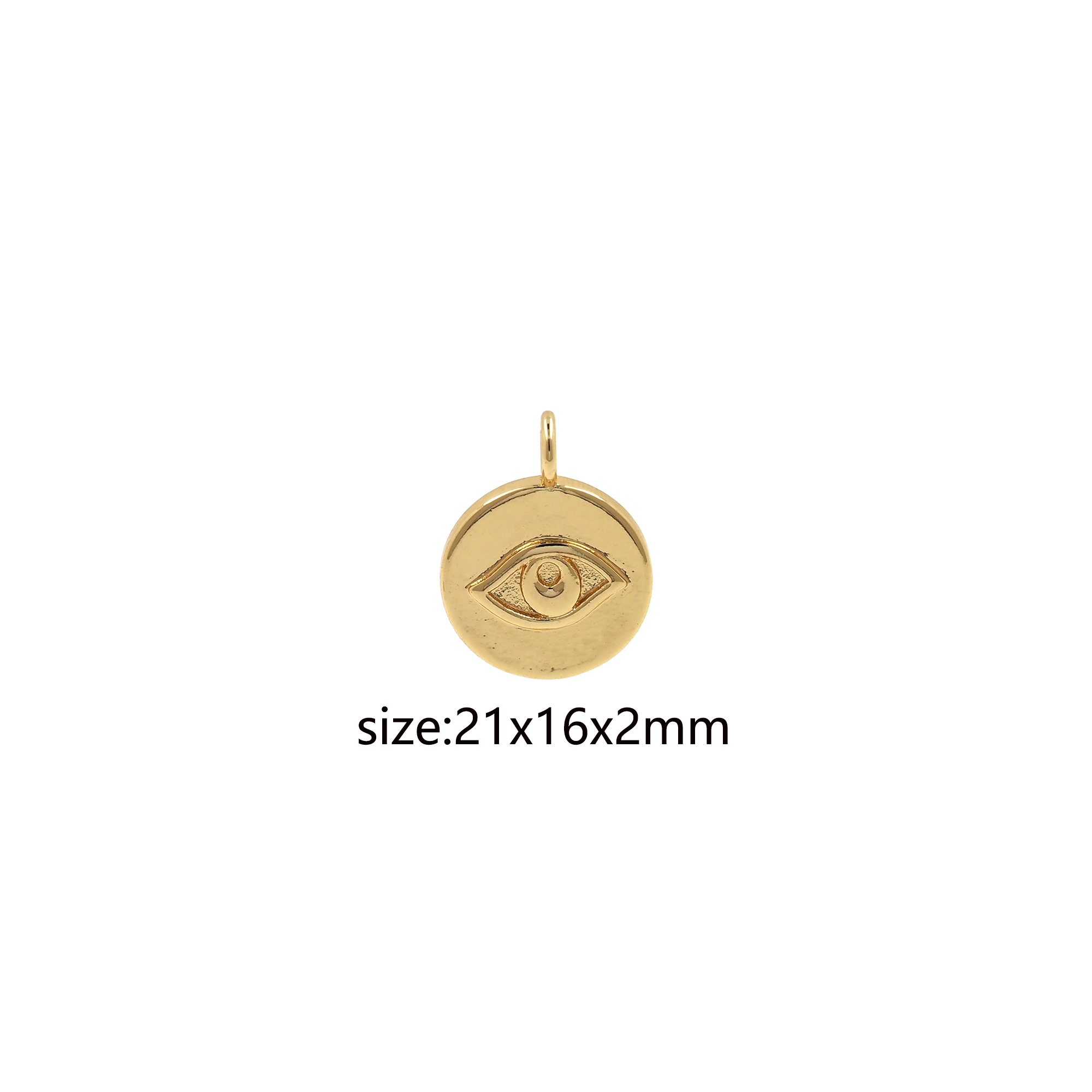 18K Gold Filled Evil Eye Pendant,Amulet Charm Earrings Necklace for DIY Jewelry Making Supply