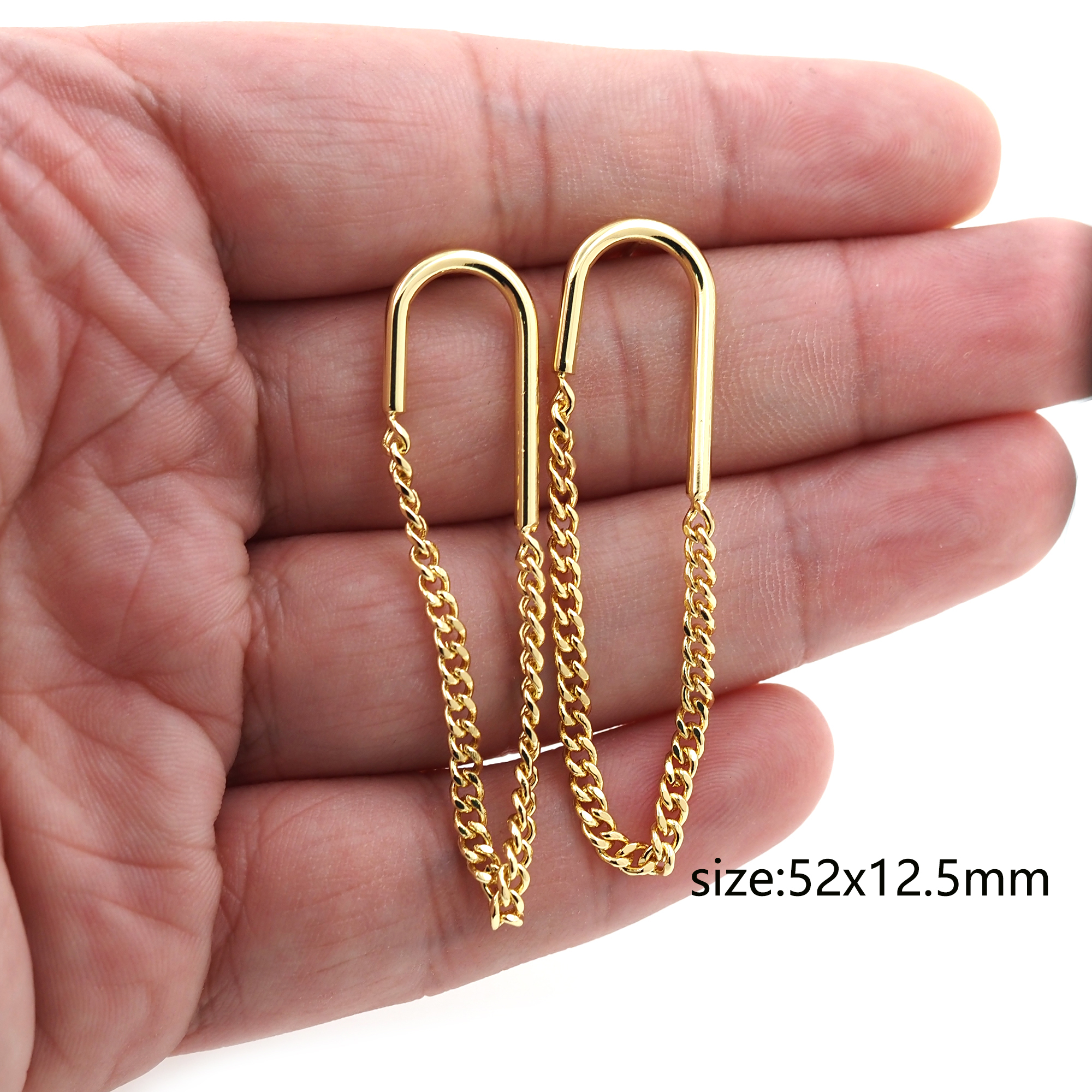 18K Gold Filled Chain Stud Earrings,Link Chain Earrings,Cuban Chain Earrings,Minimalist Earring,Gift for Wife