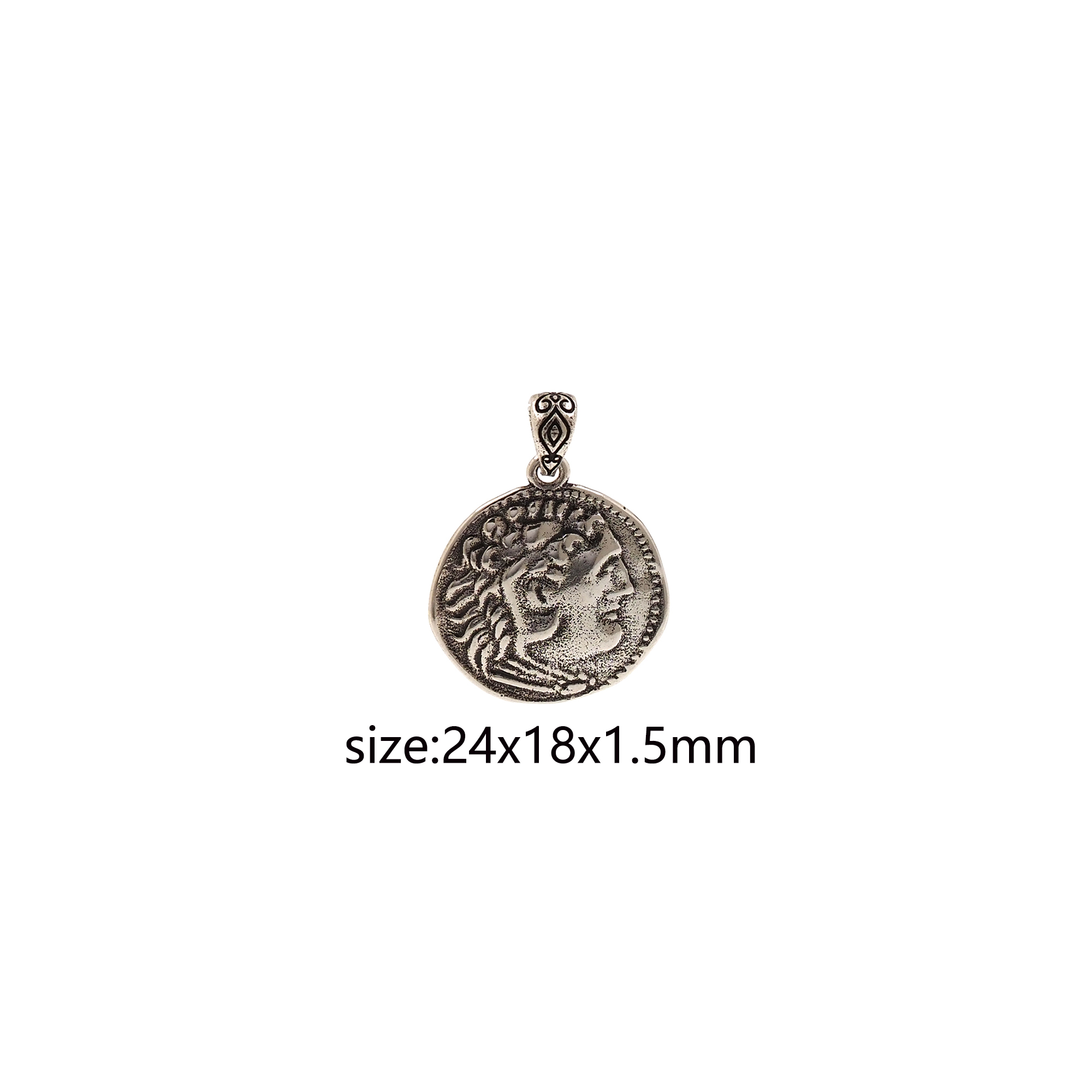 Ancient Silver Vintage Figure Pendant,Portrait Charm Earrings Necklace for DIY Jewelry Making Supply