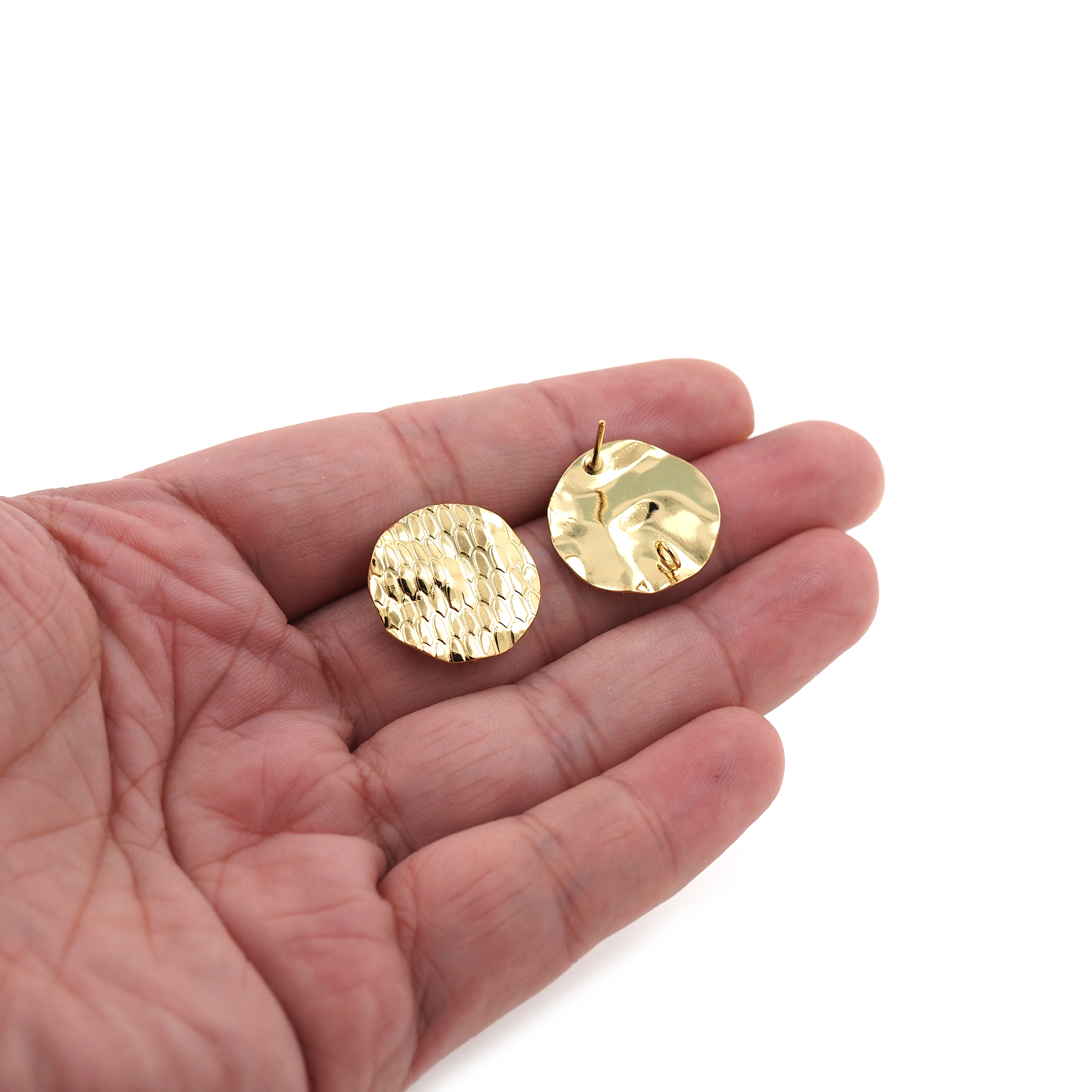 18K Gold Filled Round Stud Earrings,Disc Earrings,Dainty Earrings,Minimalist Earring,Gift for Wife