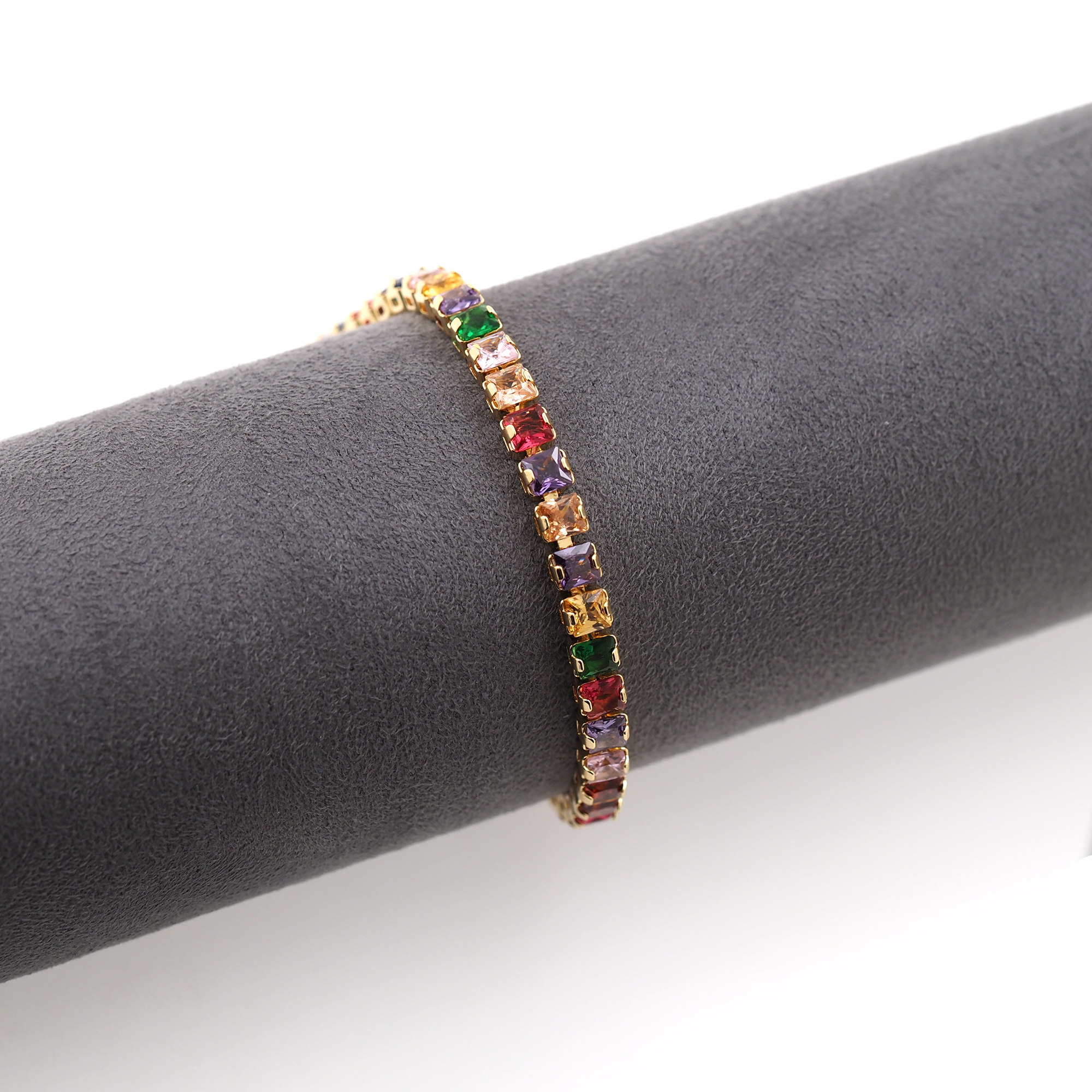 18K Gold Filled Colorful Zirconia Bracelet,Dainty Bracelet,Everyday Bracelet,Tennis Bracelet,Ladies Bracelet,Gift For Her