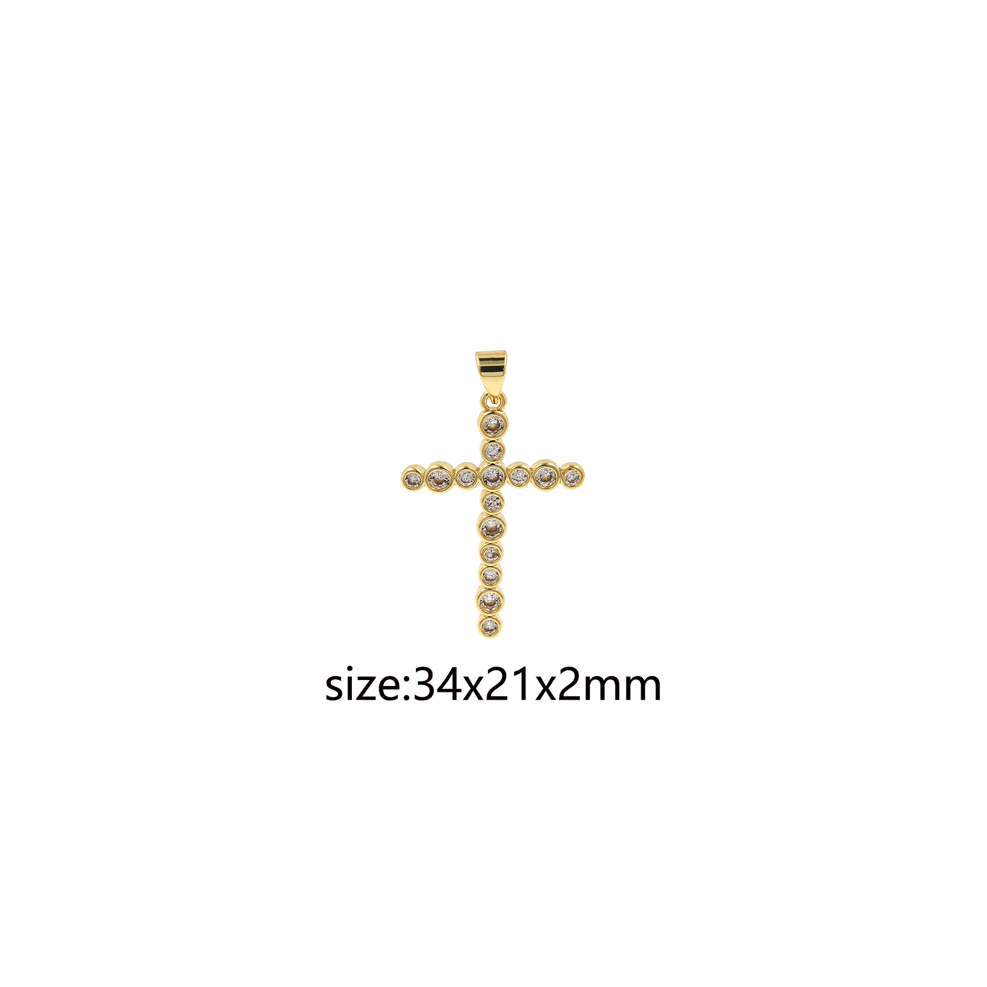 CZ Micro Pave Cross Pendant,18K Gold Filled Cross Charm Earrings Necklace for DIY Jewelry Making Supply
