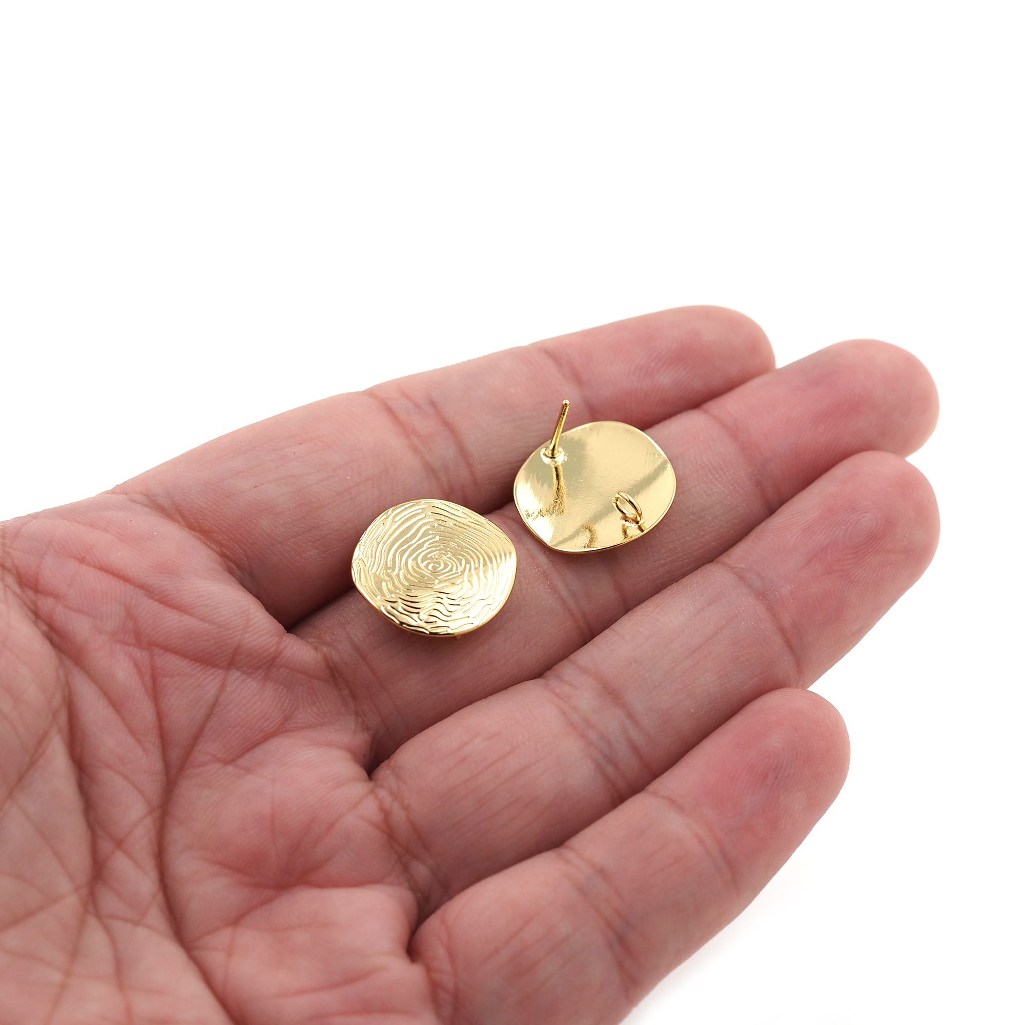 18K Gold Filled Square Stud Earrings,Dainty Earrings,Minimalist Earring,DIY Jewelry Making Supply