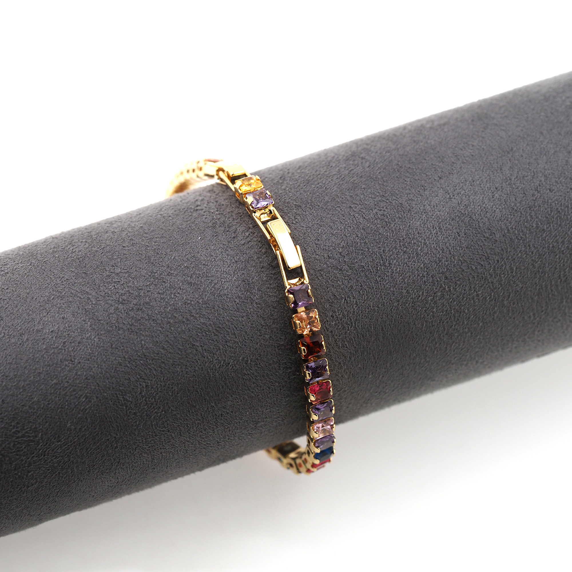 18K Gold Filled Colorful Zirconia Bracelet,Dainty Bracelet,Everyday Bracelet,Tennis Bracelet,Ladies Bracelet,Gift For Her