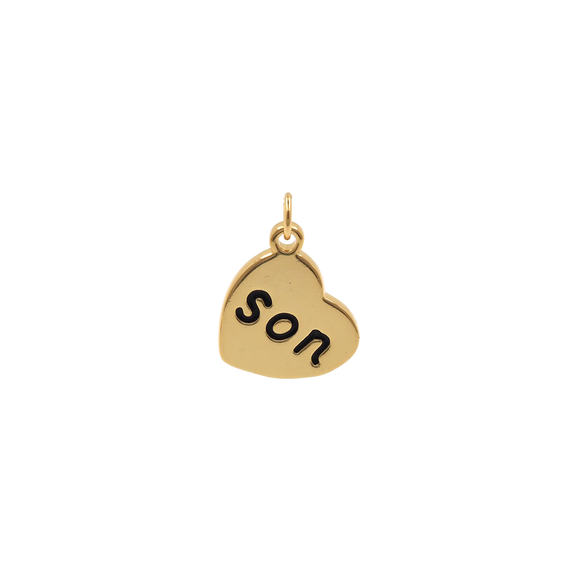 18K Gold Filled Heart Pendant,Heart Family Charm Earrings Necklace for DIY Jewelry Making Supply