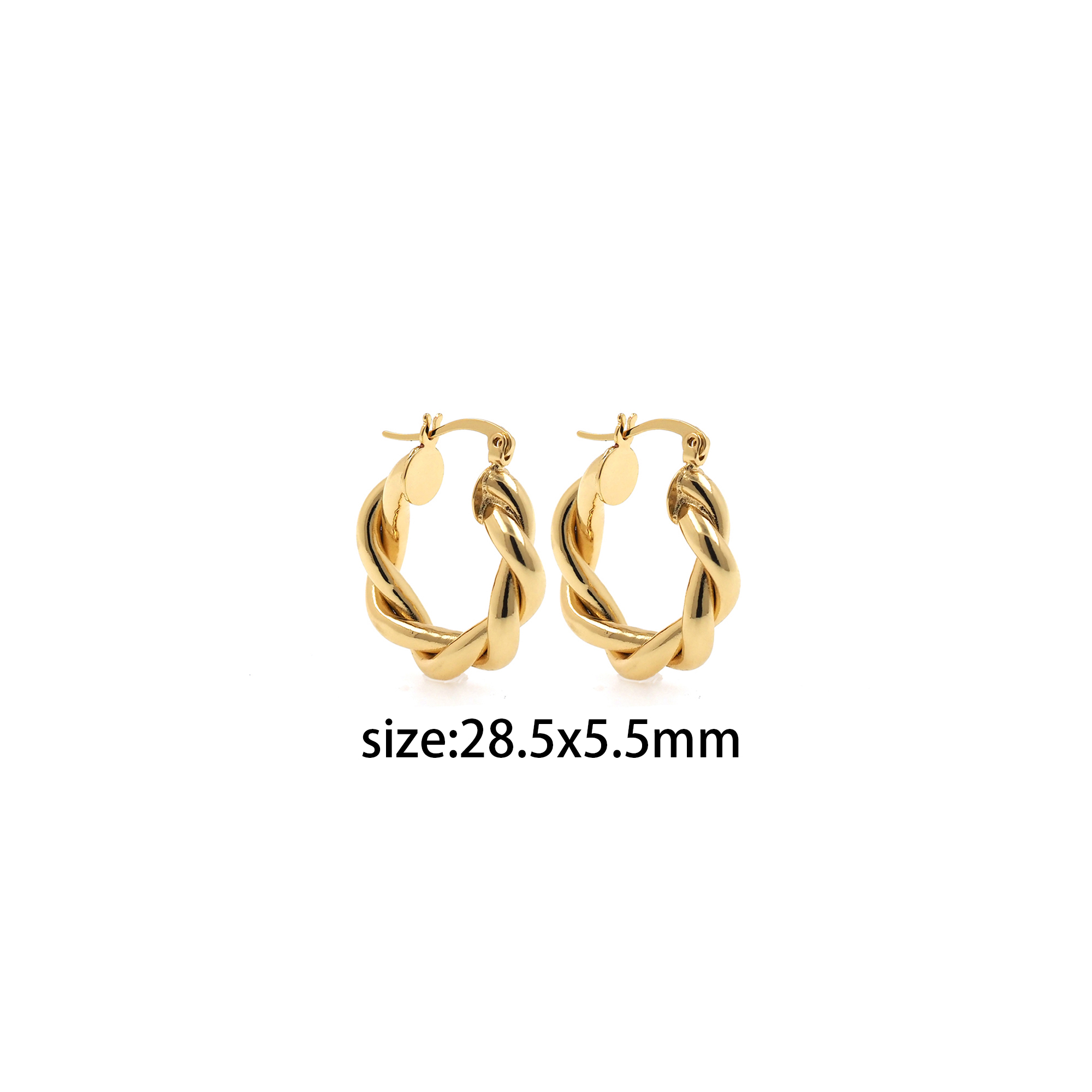 18K Gold Filled Thick Hoop Earrings,Dainty Round Earrings,Twisted Hoops,Gold Hoops Huggie,Minimalist Earrings