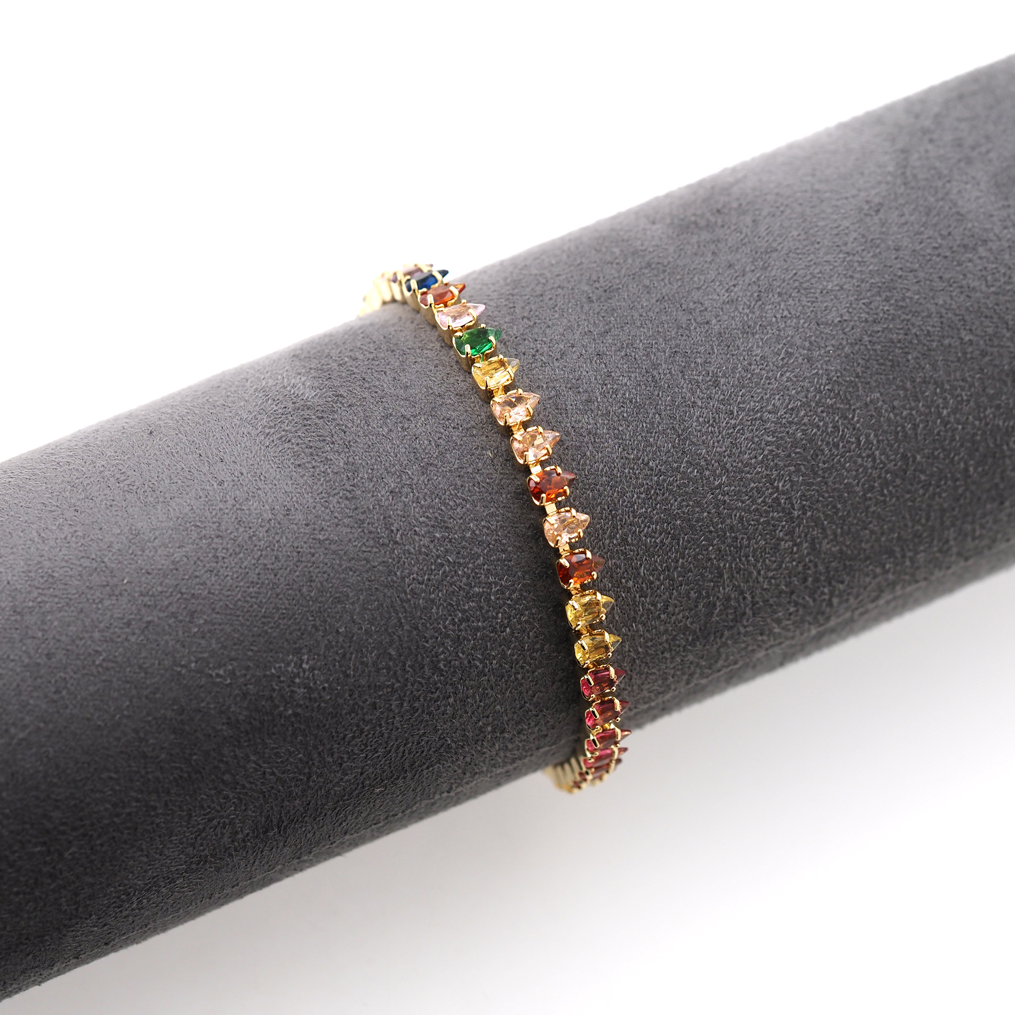 18K Gold Filled Colorful Zirconia Bracelet,Dainty Bracelet,Everyday Bracelet,Tennis Bracelet,Ladies Bracelet,Gift For Her