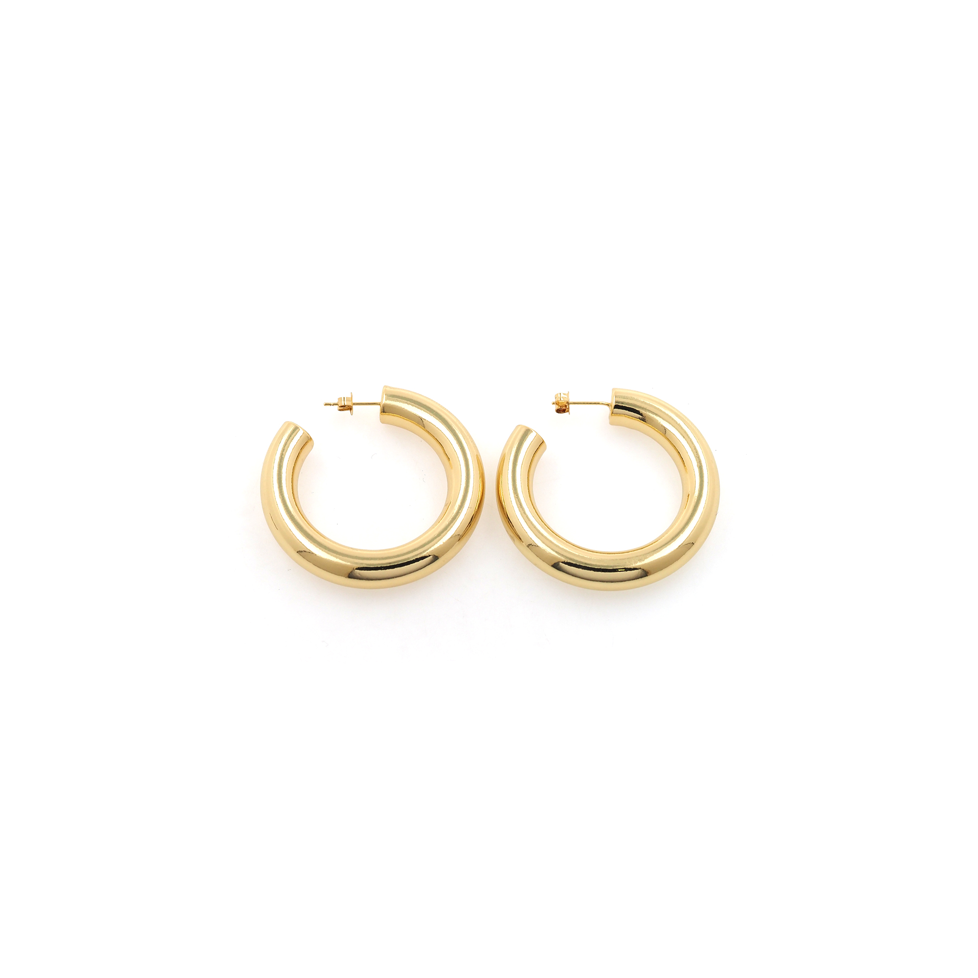 18K Gold Filled Thick Hoops Earrings,Dainty Hoops,Gold Huggies Hoop Earrings,Minimalist Earrings