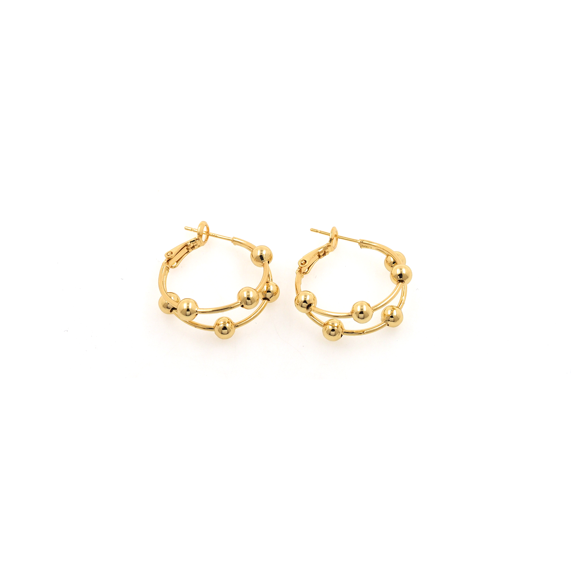 18K Gold Filled Ball Hoops Earrings,Dainty Hoops,Gold Ball Hoop Earrings,Minimalist Earrings