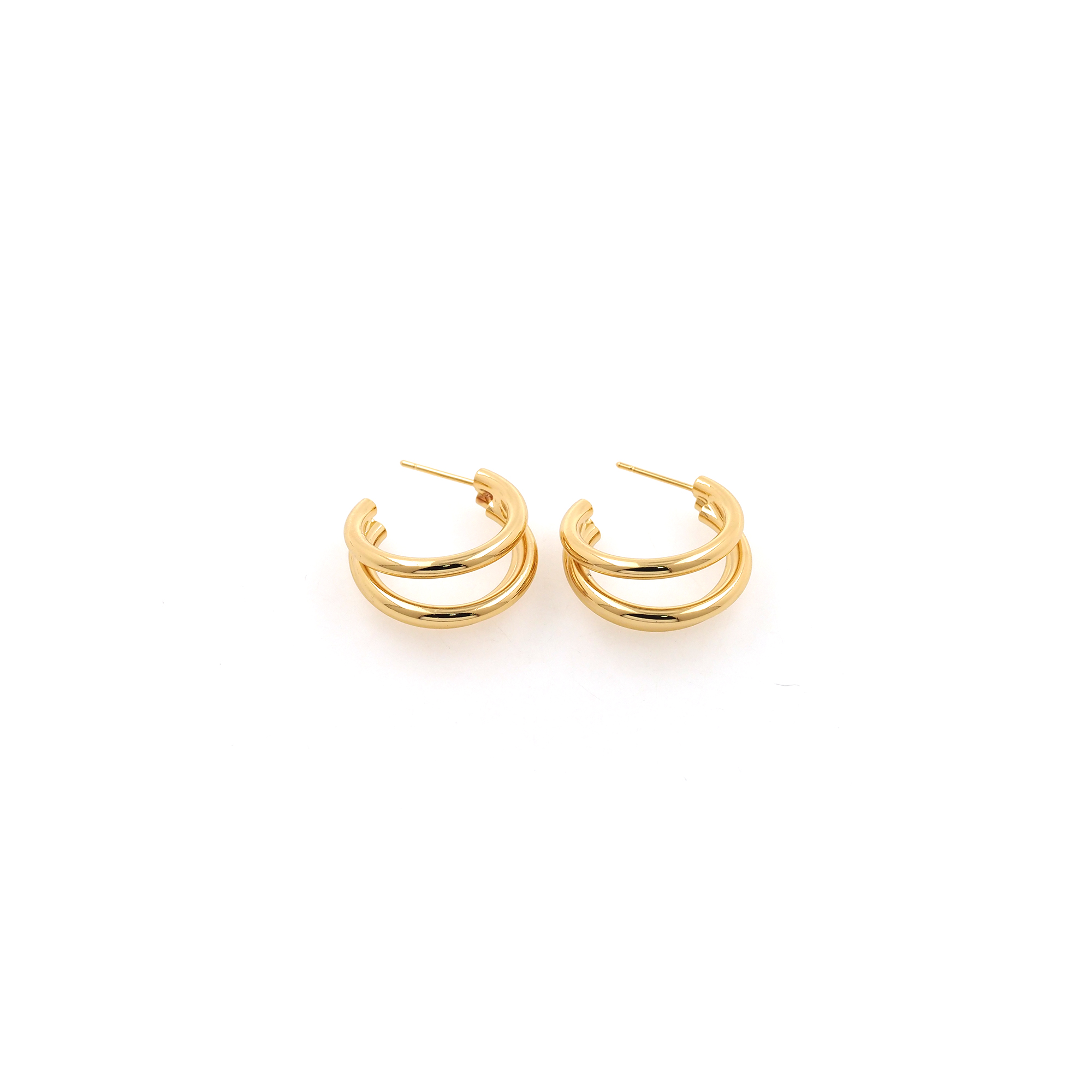 18K Gold Filled Triple Hoops Earrings,Dainty Hoops,Gold Huggies Hoop Earrings,Minimalist Earrings