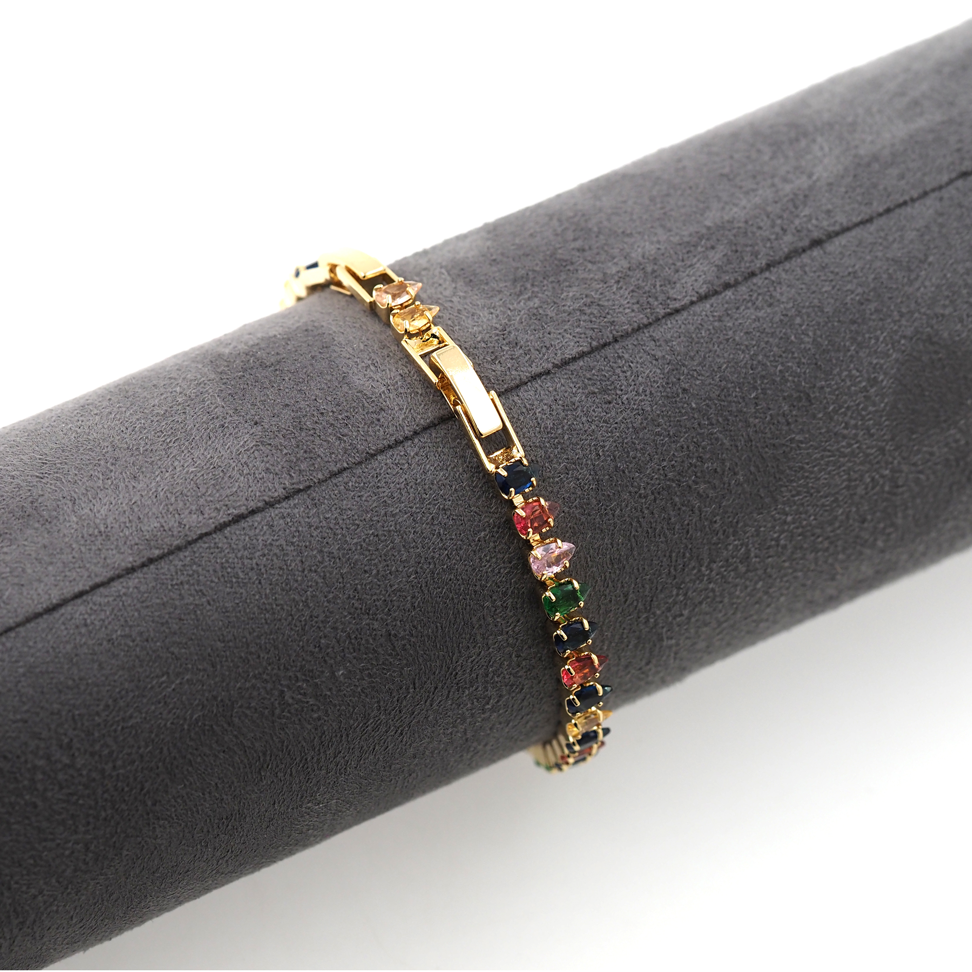 18K Gold Filled Colorful Zirconia Bracelet,Dainty Bracelet,Everyday Bracelet,Tennis Bracelet,Ladies Bracelet,Gift For Her