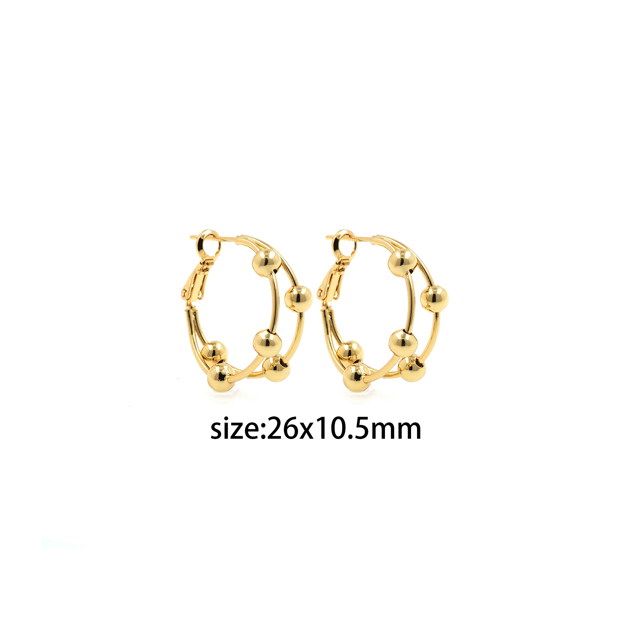 18K Gold Filled Ball Hoops Earrings,Dainty Hoops,Gold Ball Hoop Earrings,Minimalist Earrings