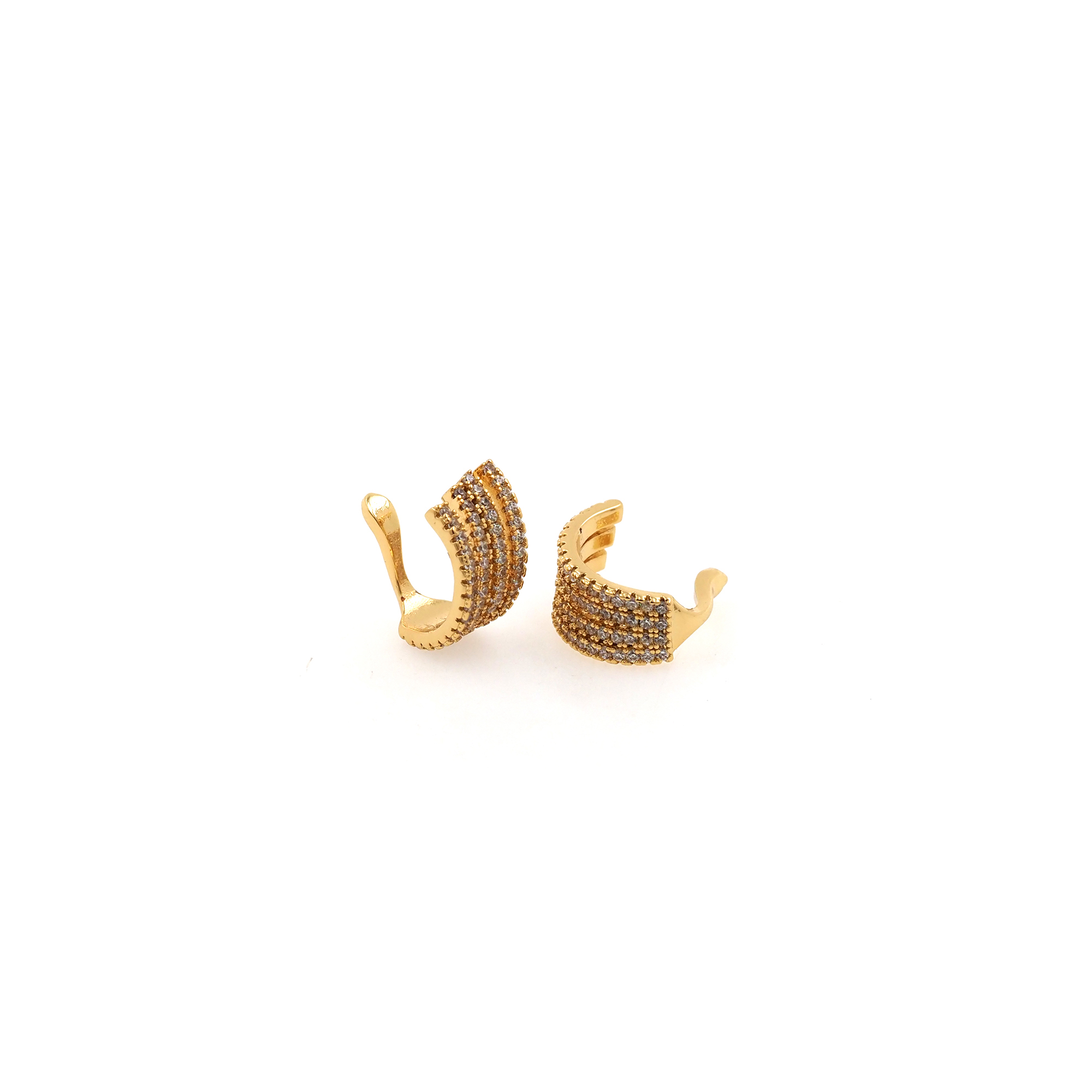 18K Gold Filled CZ Ear Clip Earrings,Zirconia Ear Clips,Clip on Earrings,Minimalist Ear Cuff