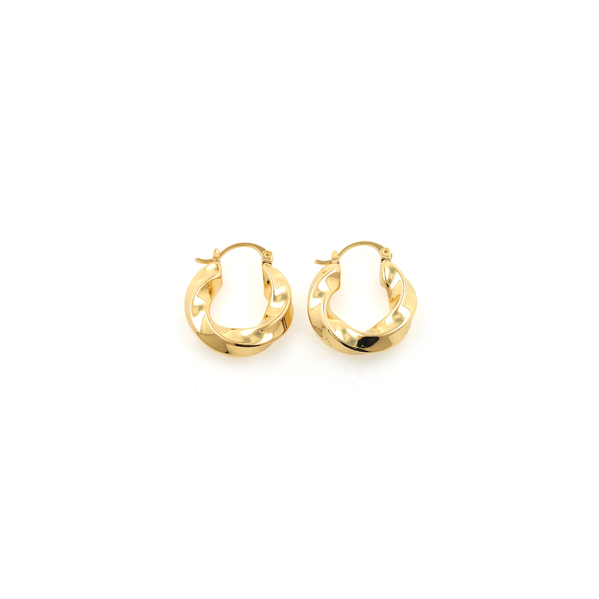 18K Gold Filled Thick Hoop Earrings,Dainty Round Earrings,Twisted Hoops,Gold Hoops Huggie,Minimalist Earrings