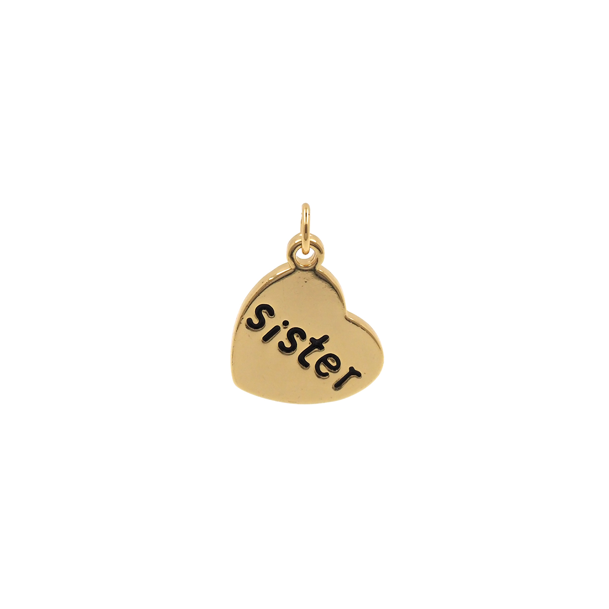 18K Gold Filled Heart Pendant,Heart Family Charm Earrings Necklace for DIY Jewelry Making Supply