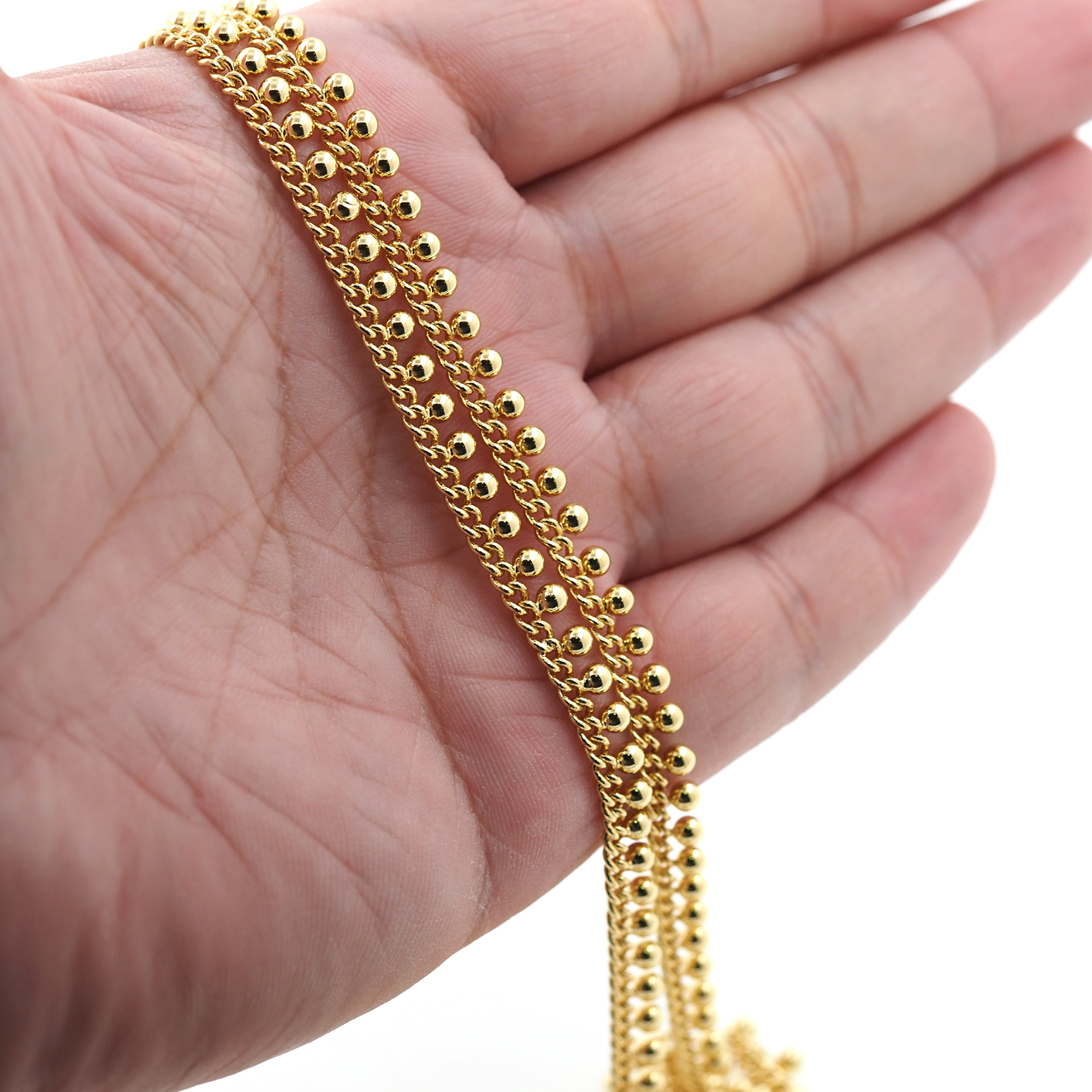 18K Gold Filled Ball Chain Necklace,Dainty Thin Link Chain,Gold Ball Chain Necklace for Women DIY Jewelry Making Supply