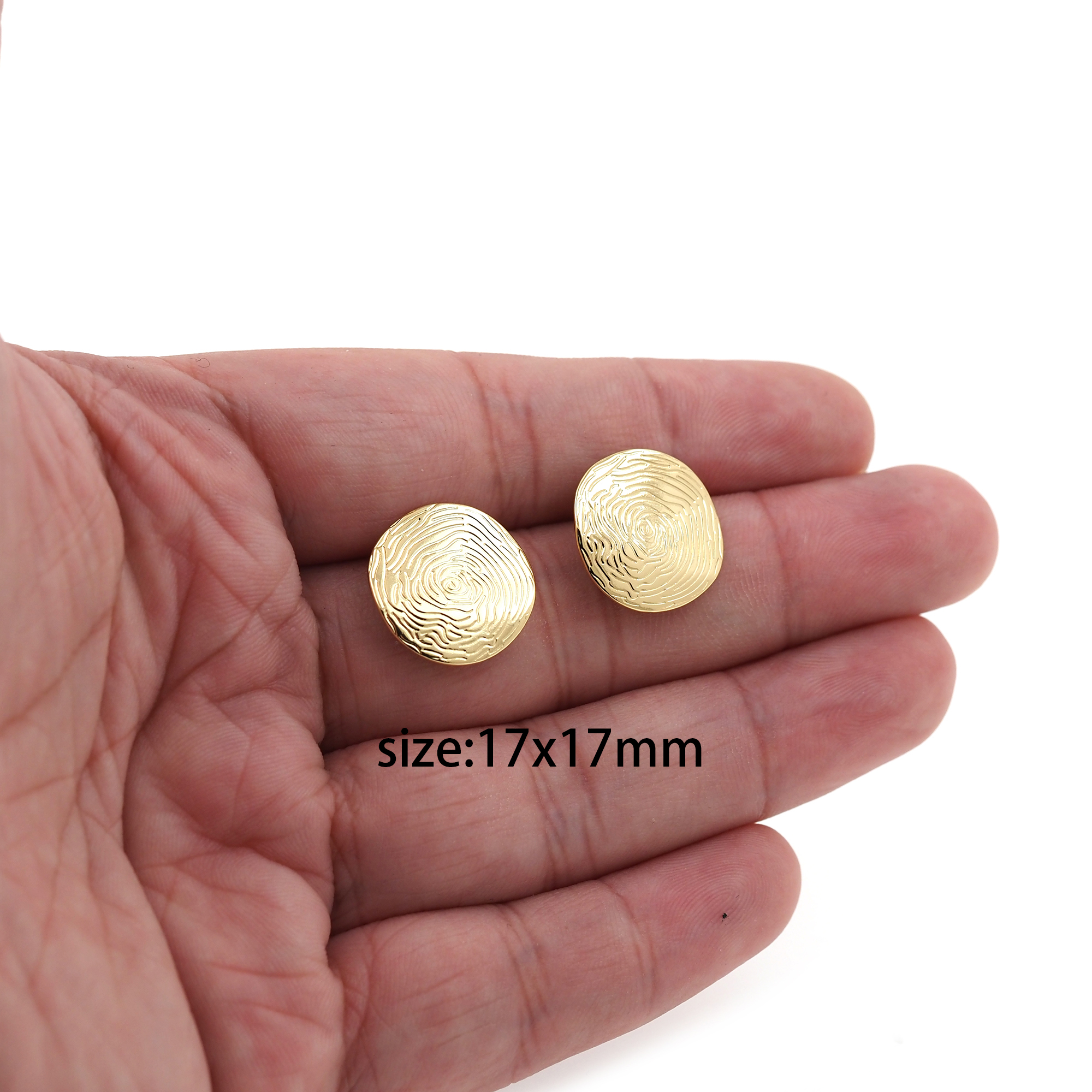 18K Gold Filled Square Stud Earrings,Dainty Earrings,Minimalist Earring,DIY Jewelry Making Supply