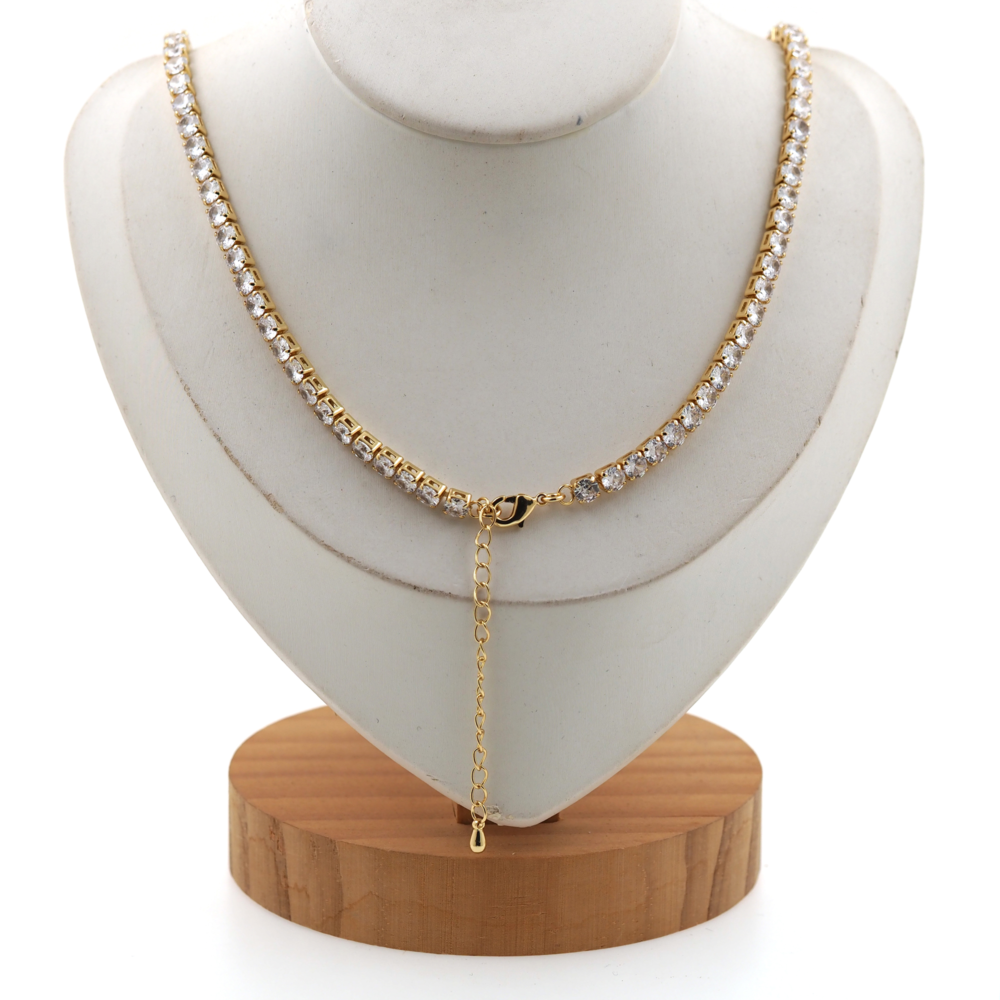 18K Gold Filled Tennis Chain Necklace,Zirconia Chain Necklace,Minimalist Necklace,Adjustable Necklace