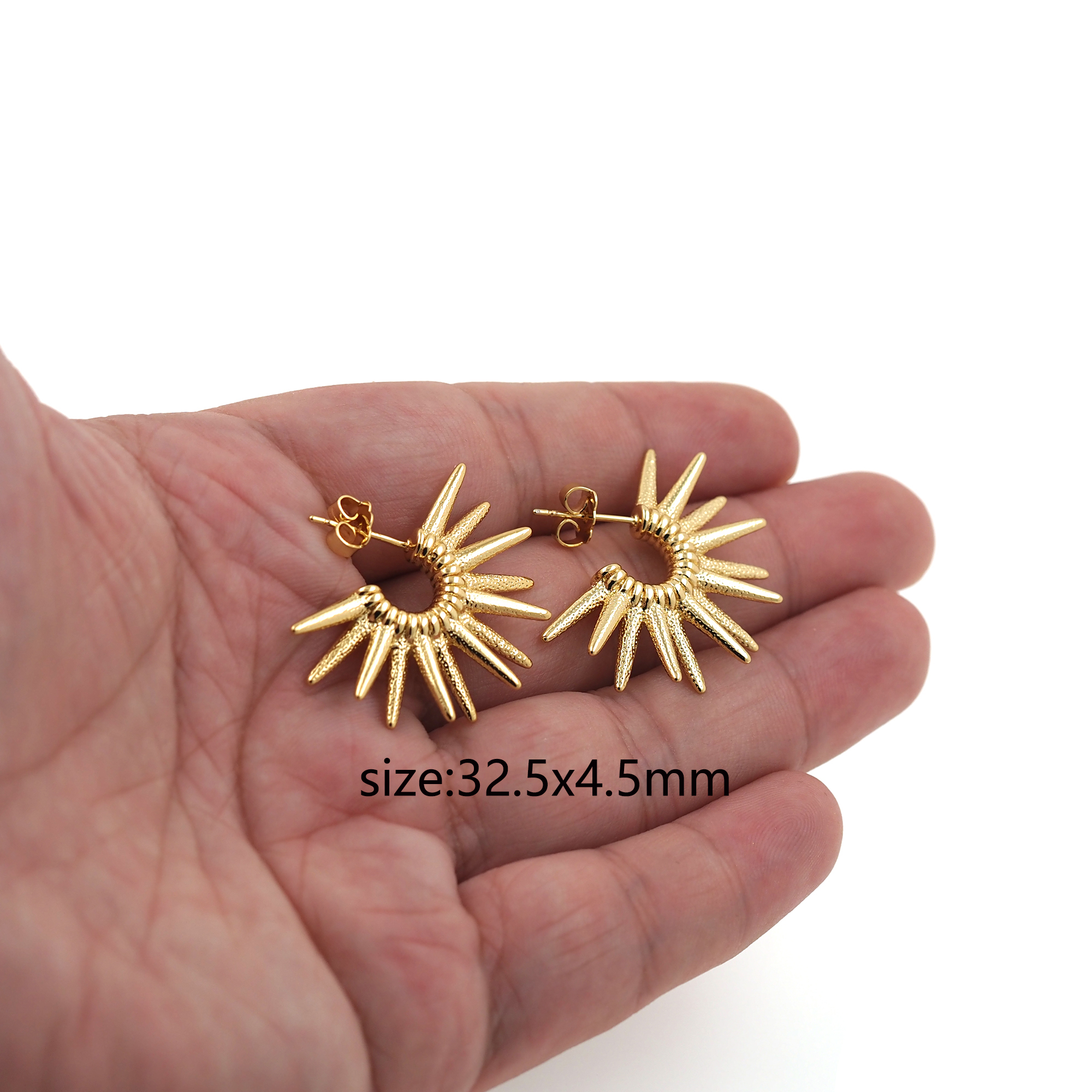 18K Gold Filled Sun Hoops Earrings,Dainty Hoops,Gold Sunshine Hoop Earrings,Minimalist Earrings