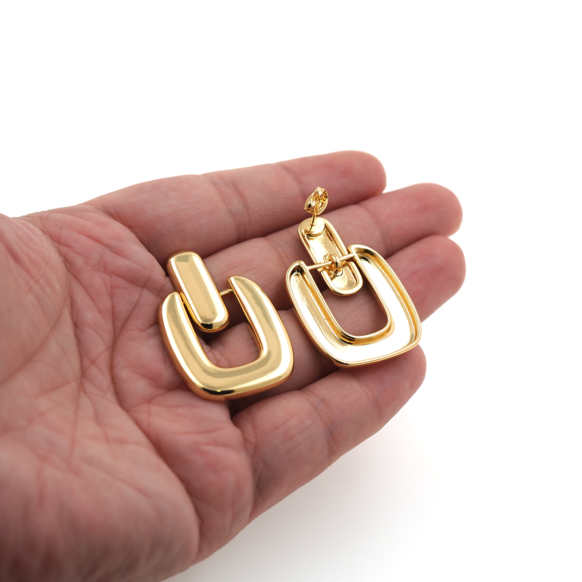 18K Gold Filled Rectangle Stud Earrings,Dangle Earring,Rectangle Earrings,Dainty Earrings,Minimalist Earring,Gift for Wife