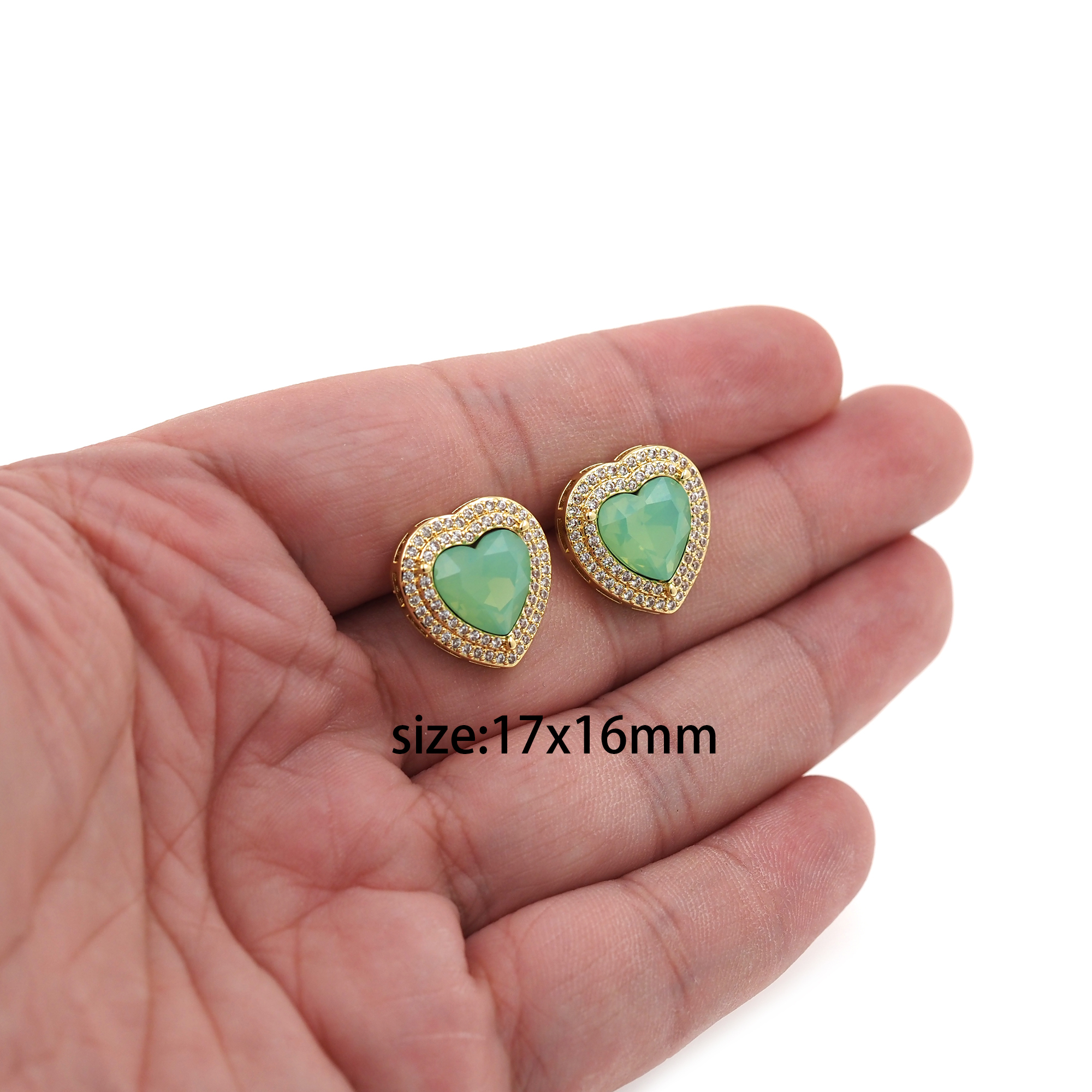 18K Gold Filled Heart Stud Earrings,CZ Micro Pave Heart Earrings,Dainty Earrings,Minimalist Earring,Gift for Wife