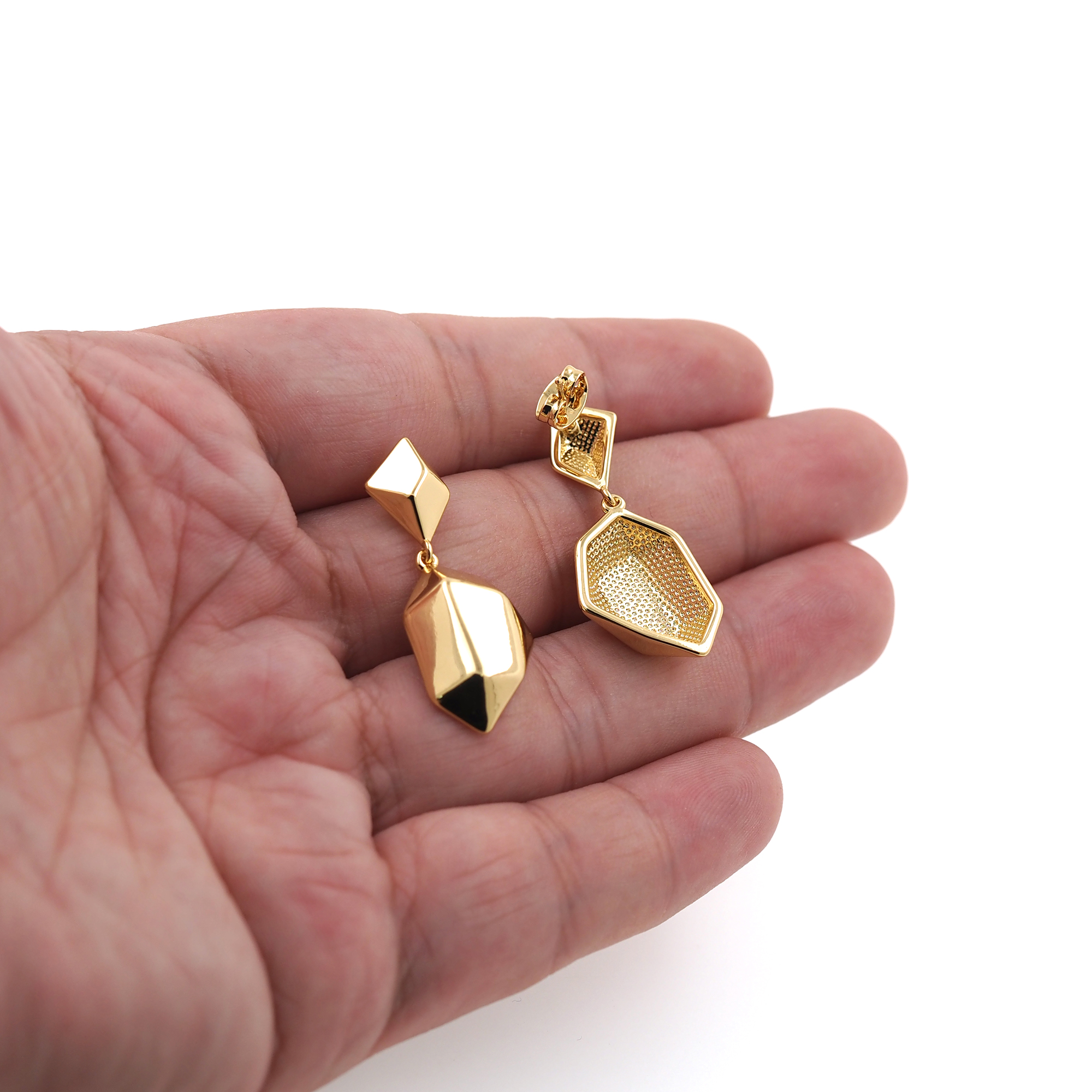 18K Gold Filled Geometric Stud Earrings,Geometric Earrings,Long Earrings,Minimalist Earring,Gift for Wife