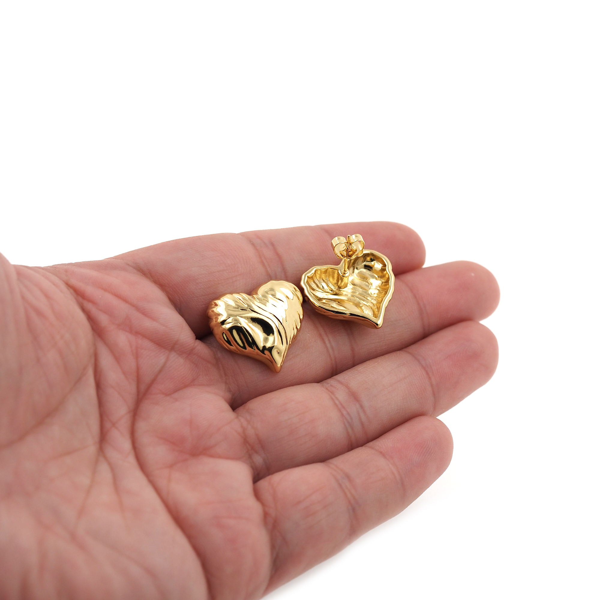 18K Gold Filled Heart Stud Earrings,Heart Earrings,Dainty Earrings,Minimalist Earring,Gift for Wife