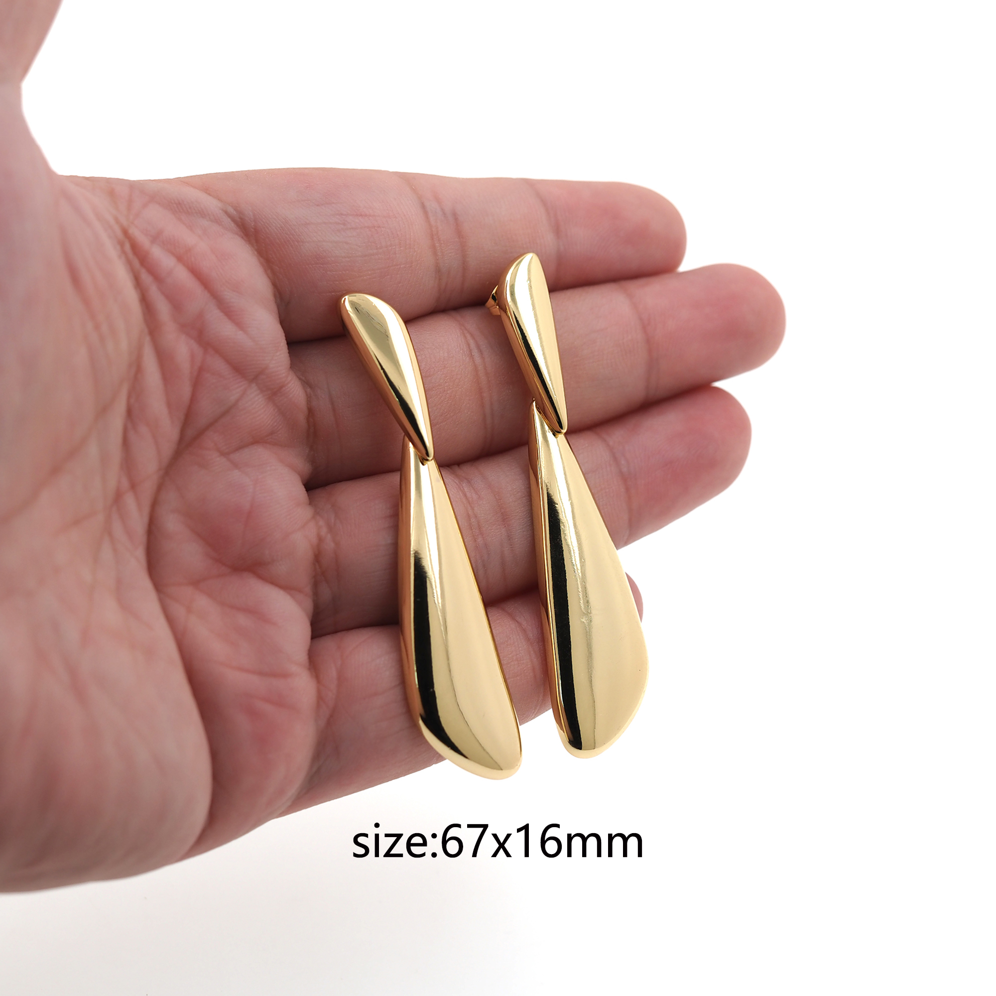 18K Gold Filled Geometric Stud Earrings,Geometric Earrings,Long Earrings,Minimalist Earring,Gift for Wife