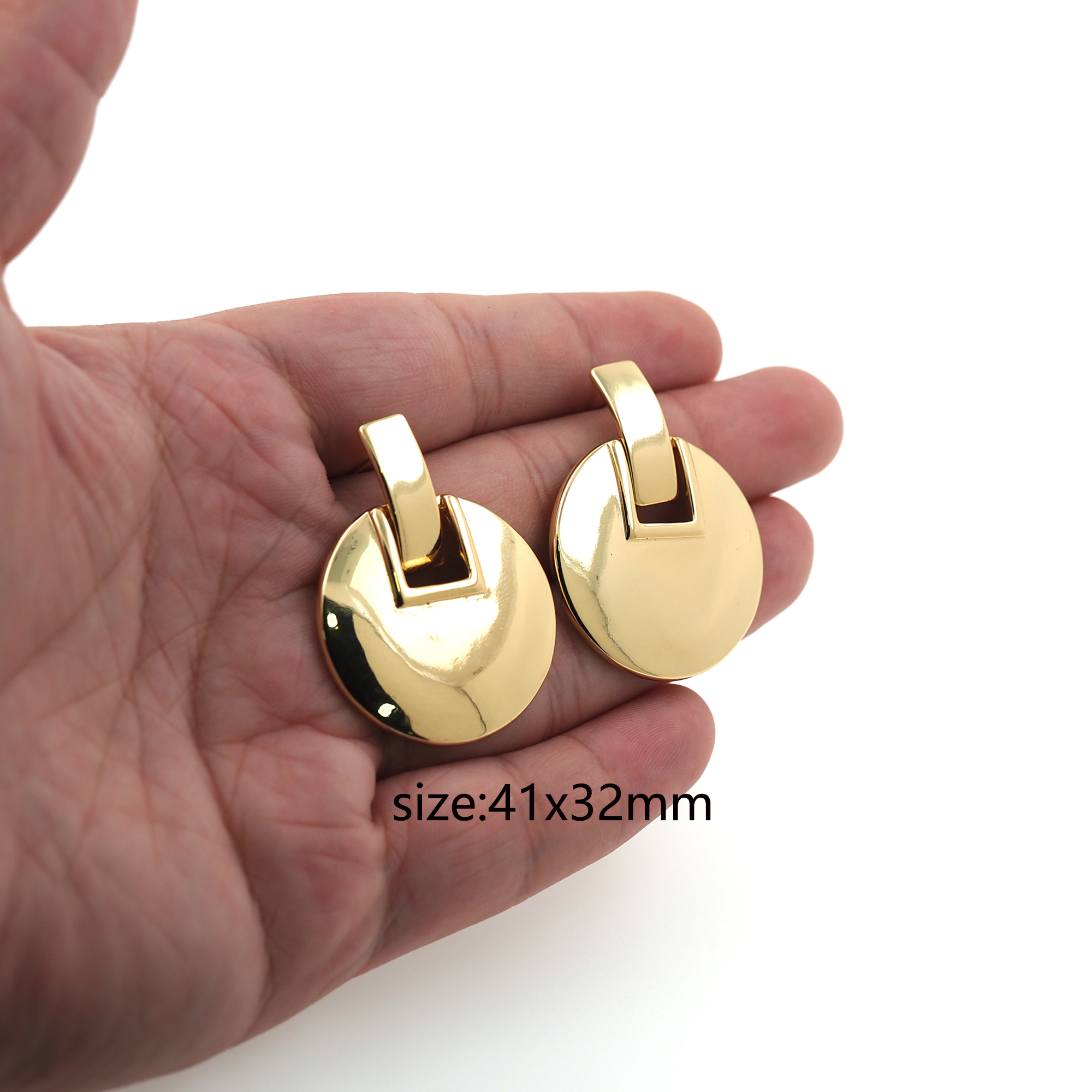 Disc Earrings,18K Gold Filled Round Stud Earrings,Dangle Earring,Dainty Earrings,Minimalist Earring,Gift for Wife