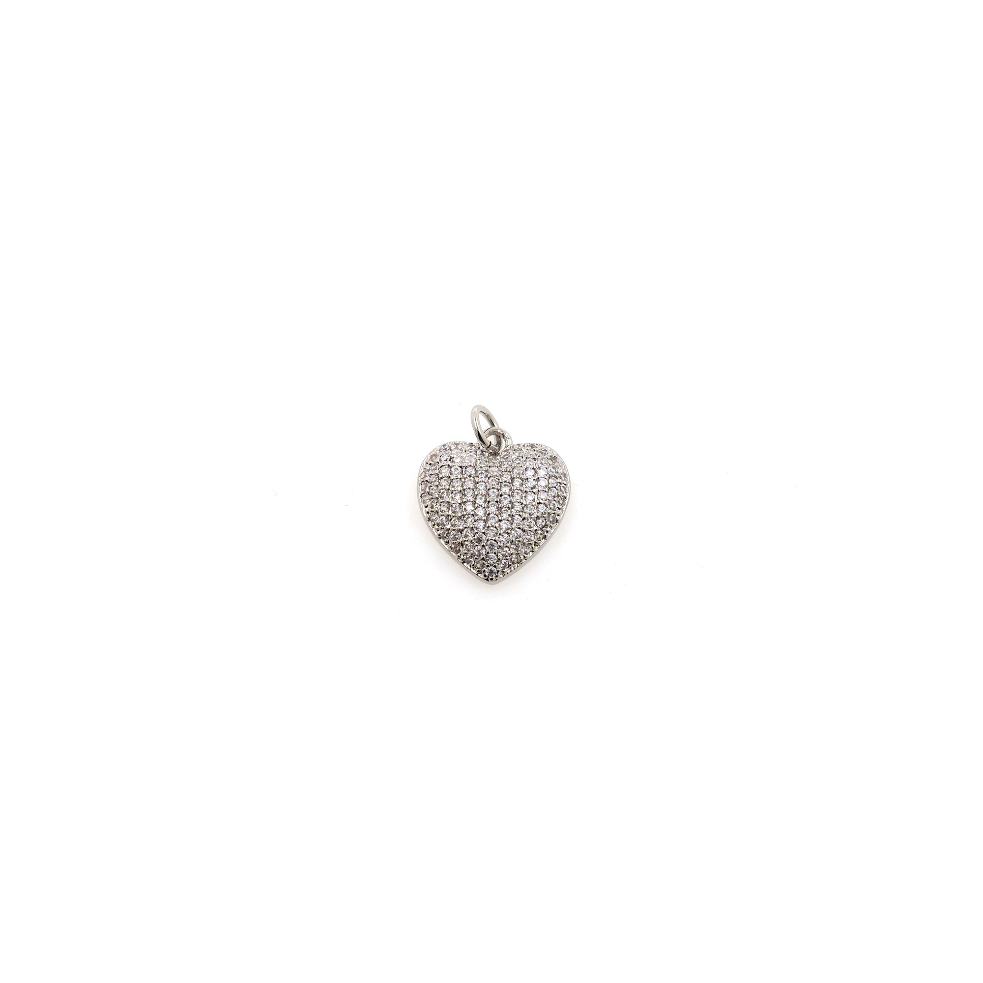 CZ Micro Pave Heart Pendant,18K Gold Filled Heart Charm Earrings Necklace for DIY Jewelry Making Supply
