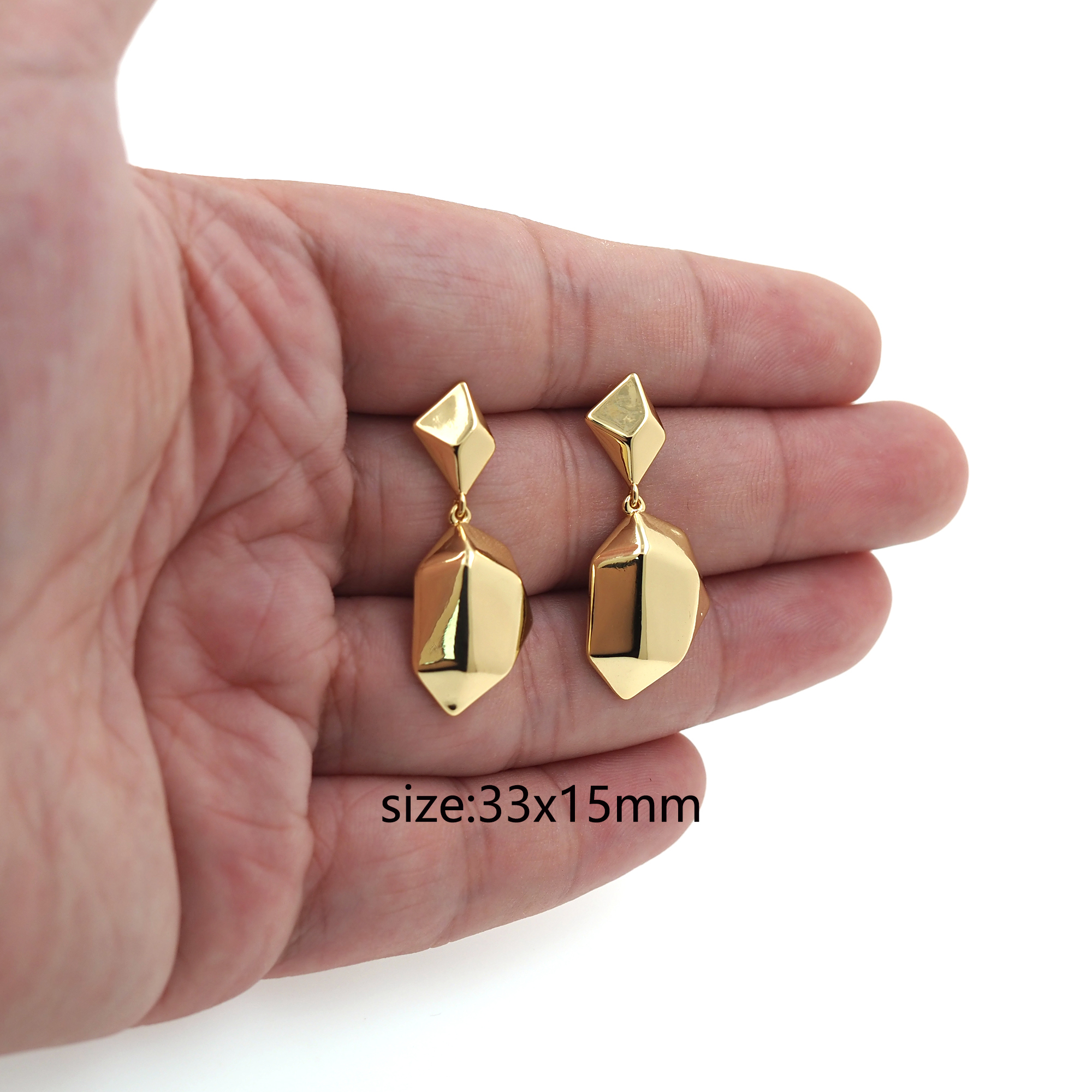 18K Gold Filled Geometric Stud Earrings,Geometric Earrings,Long Earrings,Minimalist Earring,Gift for Wife