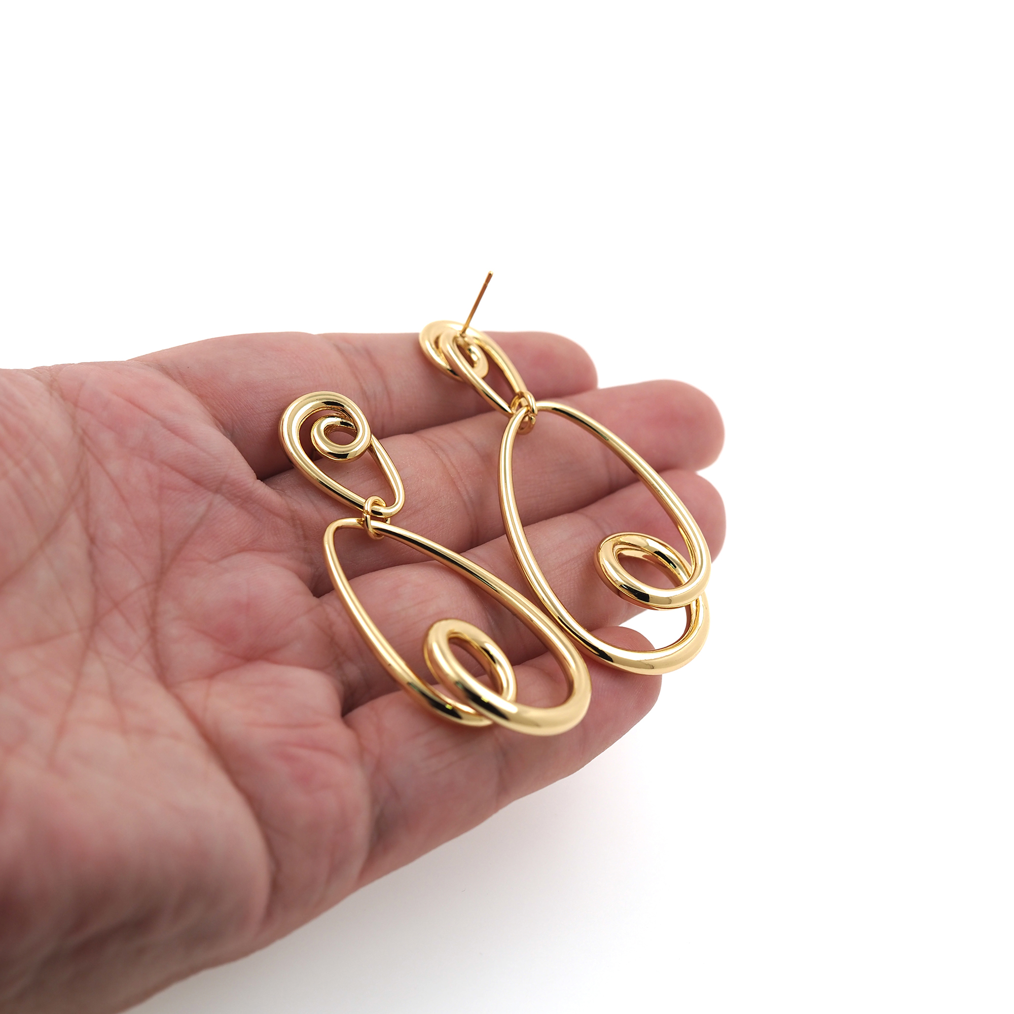 18K Gold Filled Oval Stud Earrings,Dangle Earring,Oval Earrings,Line Earrings,Minimalist Earring,Gift for Wife