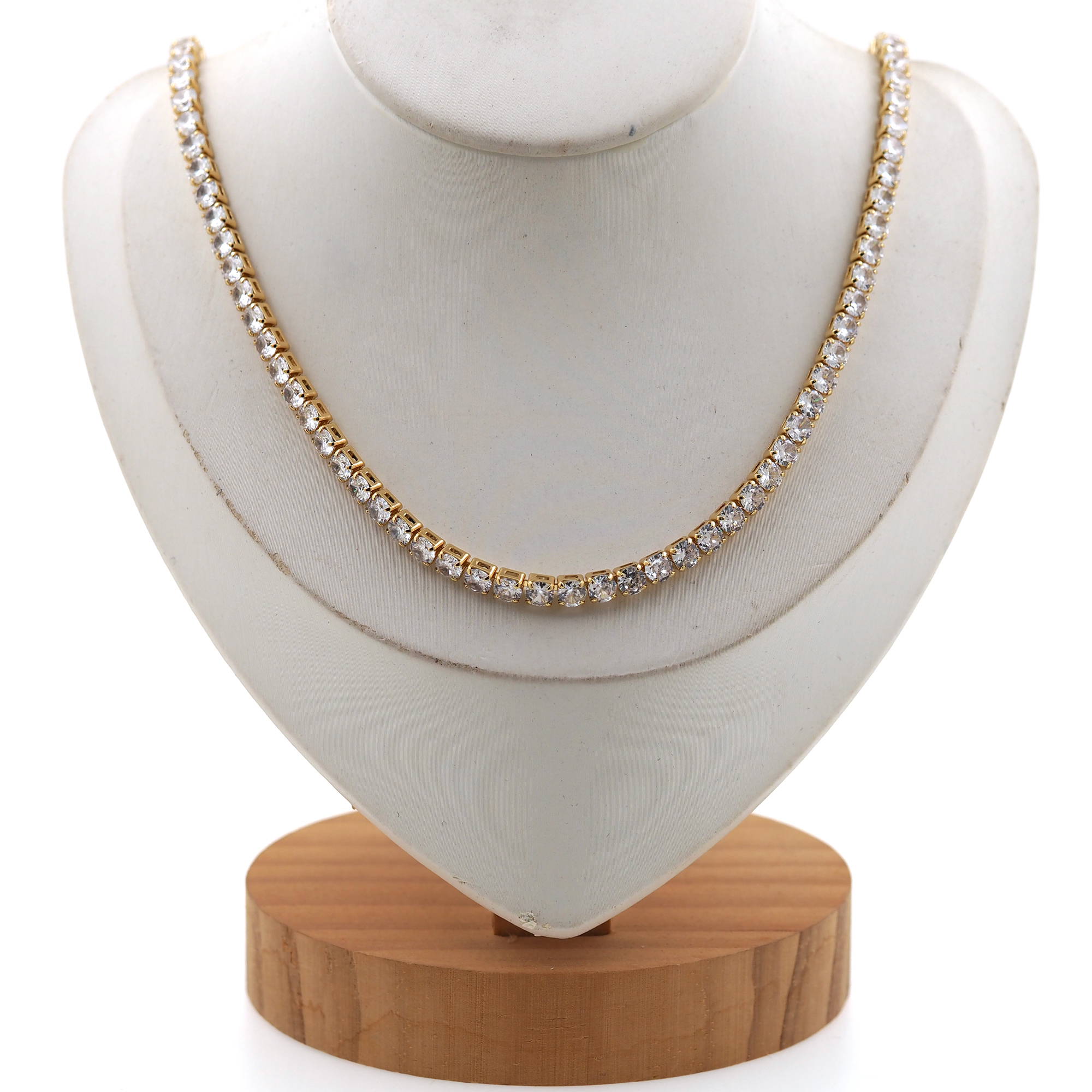 18K Gold Filled Tennis Chain Necklace,Zirconia Chain Necklace,Minimalist Necklace,Adjustable Necklace