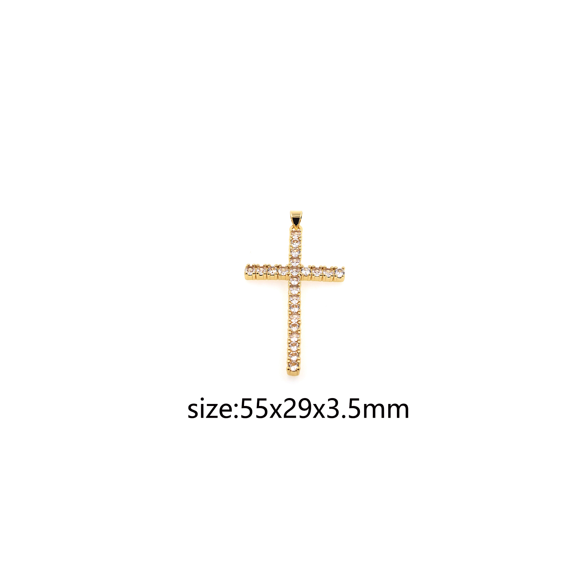 CZ Micro Pave Cross Pendant,18K Gold Filled Cross Charm Earrings Necklace for DIY Jewelry Making Supply
