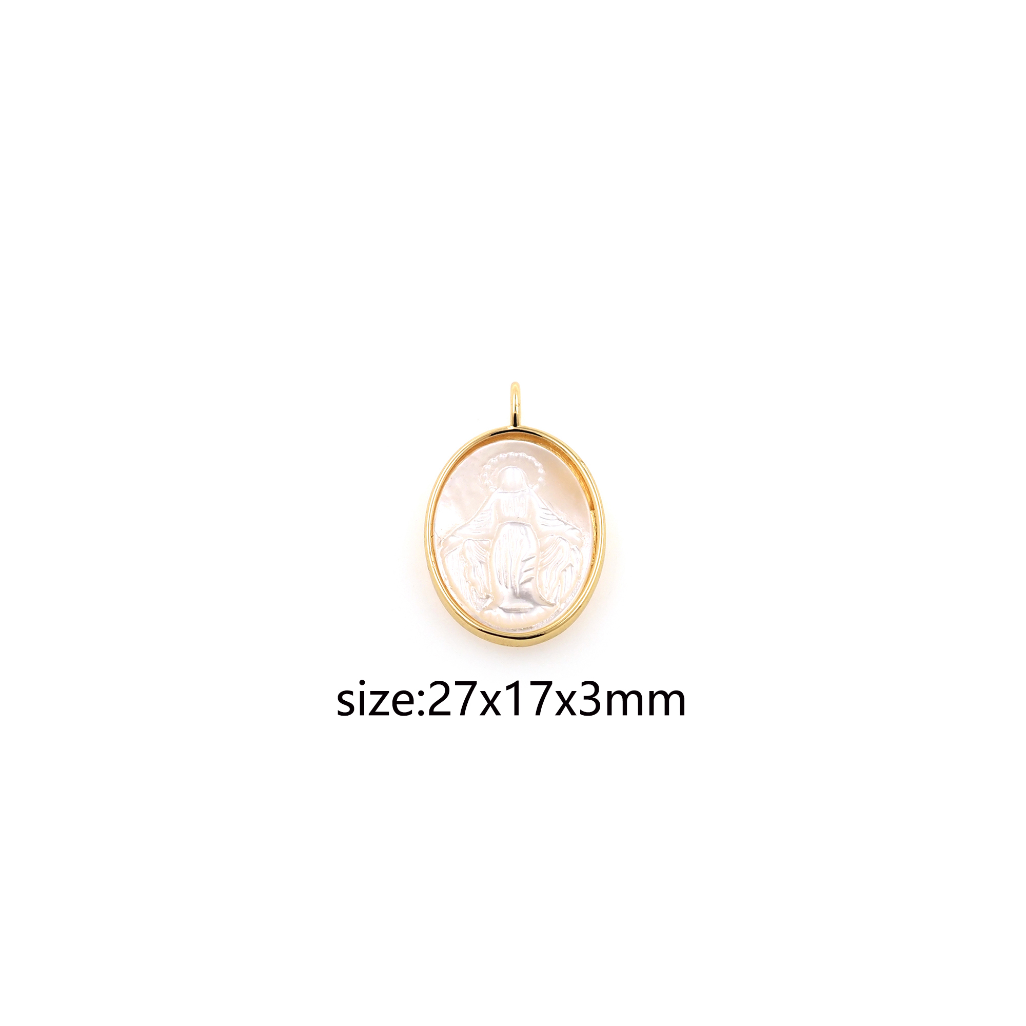 Virgin Mary Pendant,18K Gold Filled Religious Chamr,Maria Earrings Necklace for DIY Jewelry Making Supply