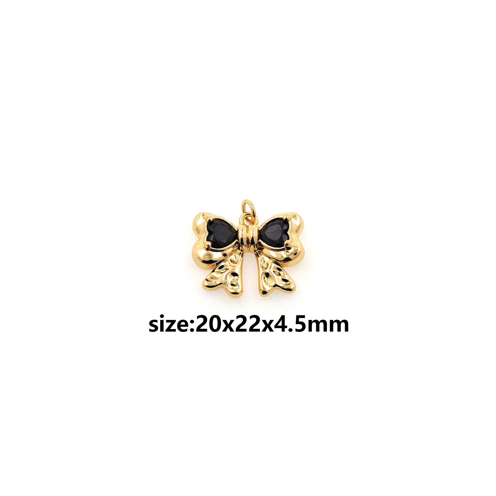 18K Gold Filled Bow Pendant,Dainty Bow Charm Earrings Necklace for DIY Jewelry Making Supply