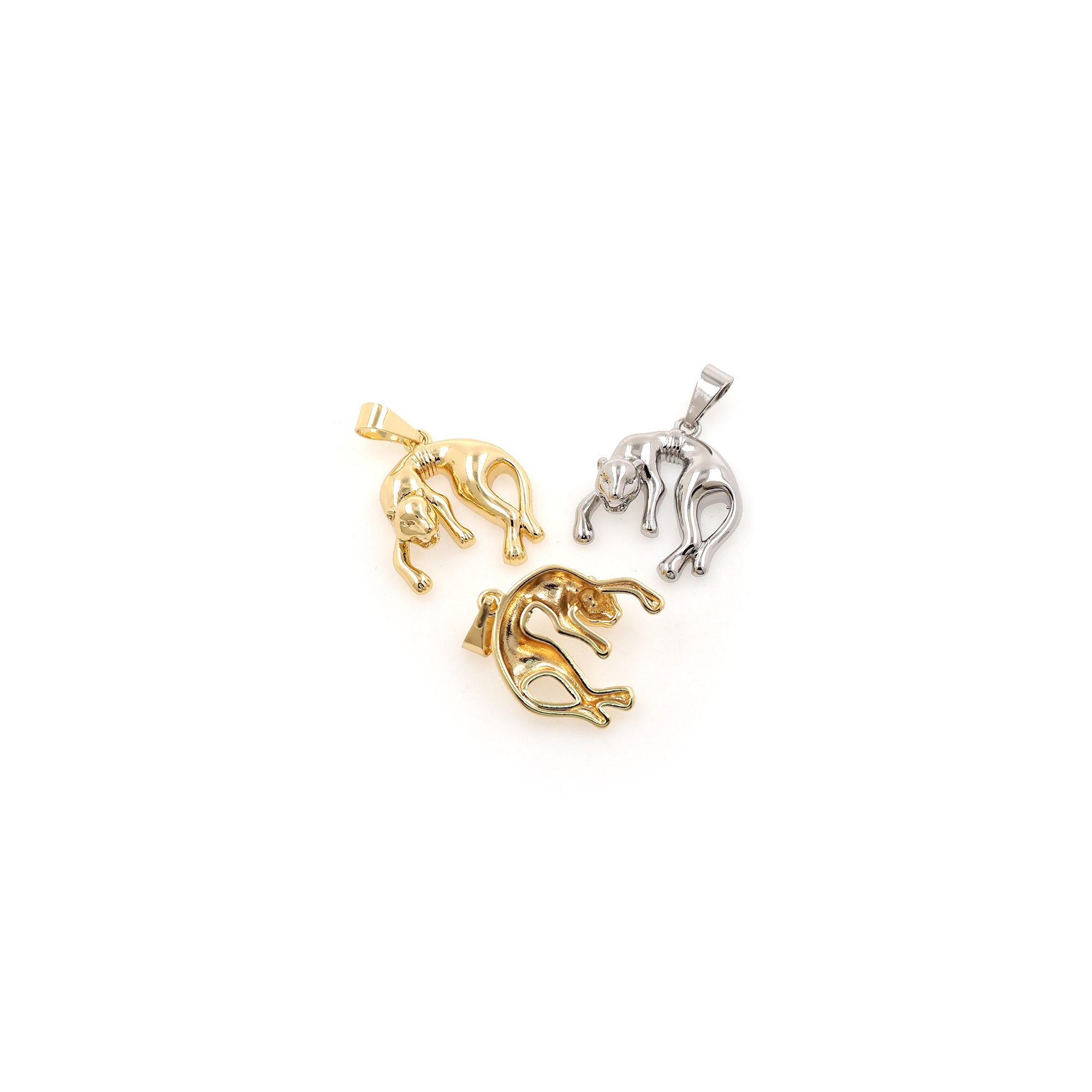 18K Gold Filled Leopard Pendant,Animal Charm Earrings Necklace for DIY Jewelry Making Supply