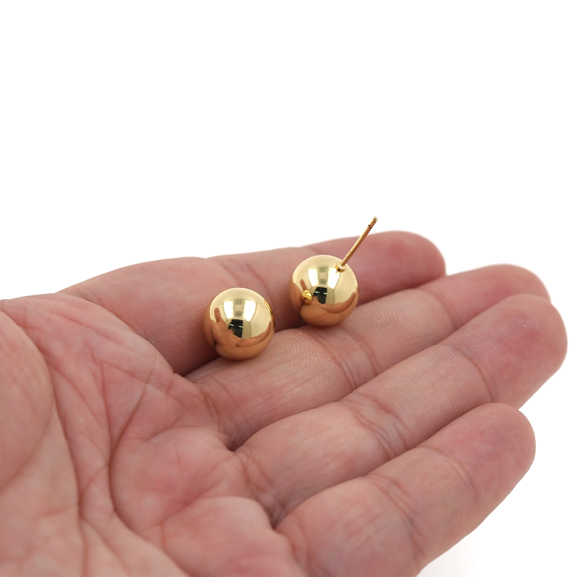 18K Gold Filled Ball Stud Earrings,Round Stud,Dainty Earrings,Ball Earrings,Minimalist Earring,Gift for Wife