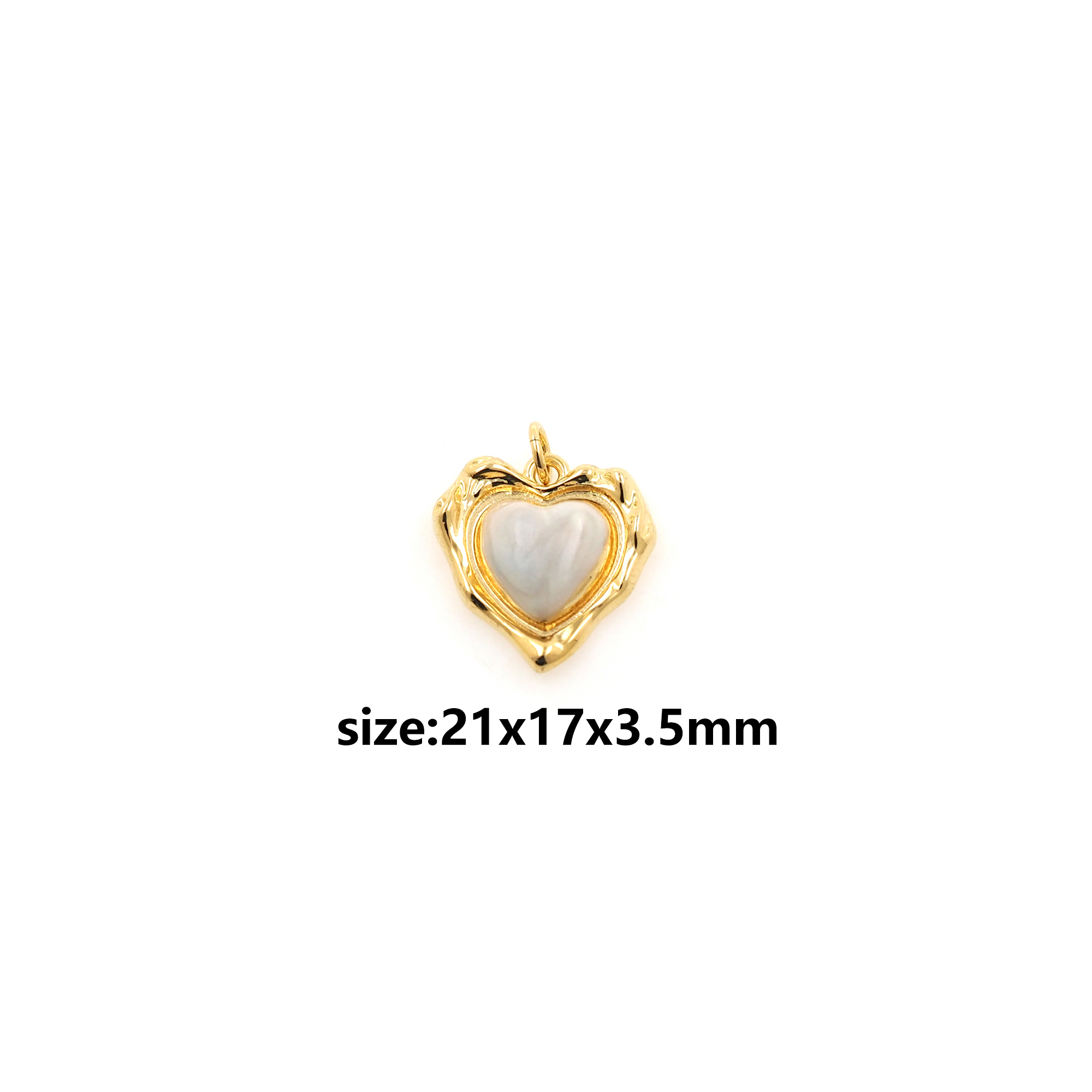 Enamel Heart Pendant,18K Gold Filled Heart Charm Earrings Necklace for DIY Jewelry Making Supply