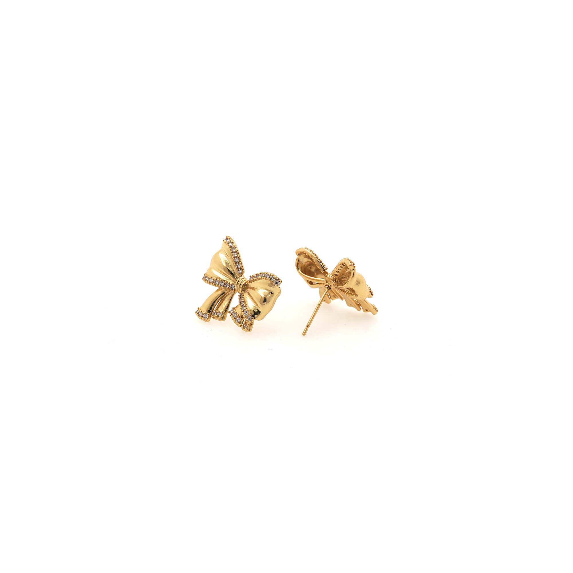 18K Gold Filled Bow Stud Earrings,CZ Micro Pave Bow Earrings,Dainty Earrings,Minimalist Earring,Gift for Wife
