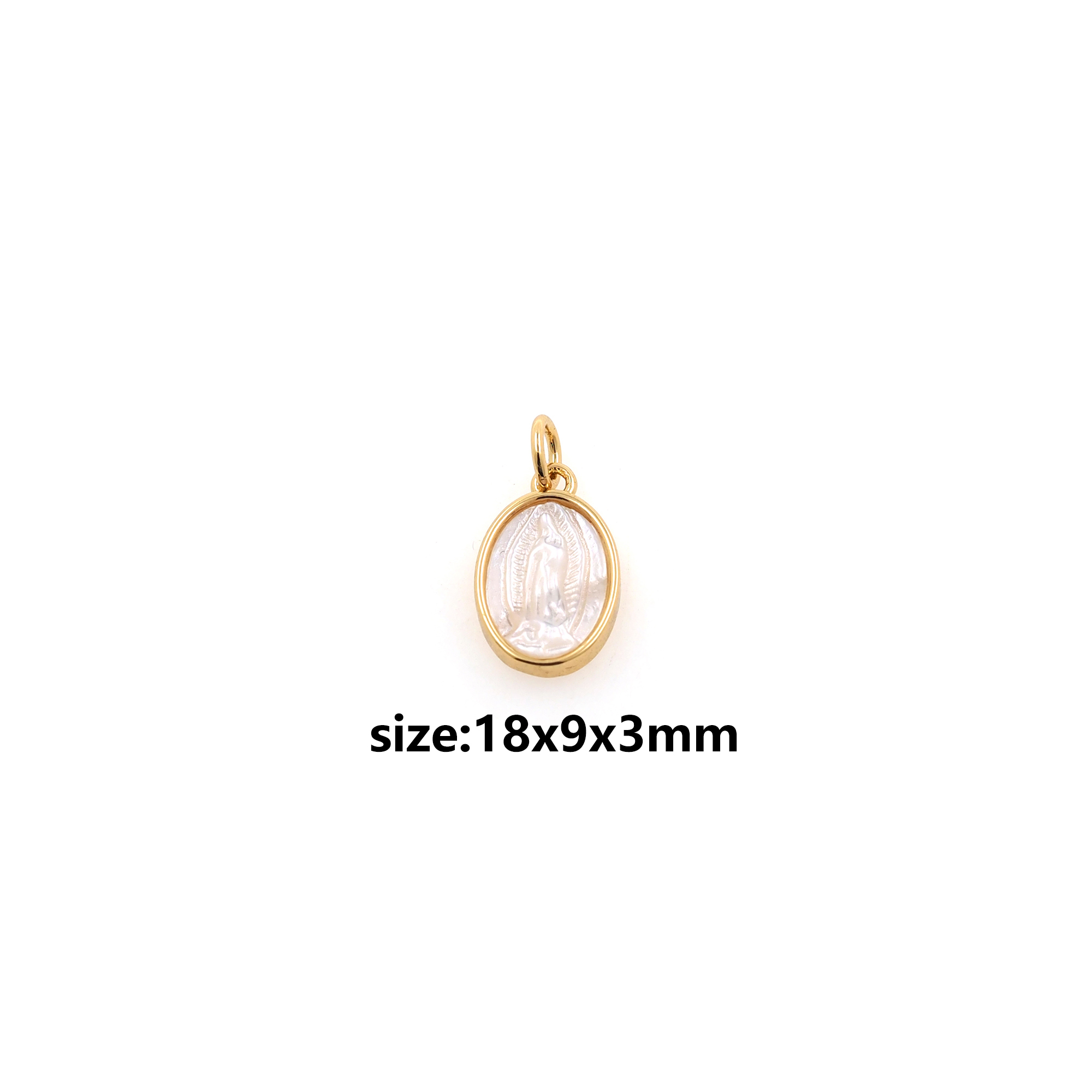 18K Gold Filled Virgin Mary Pendant,Religious Chamr Earrings Necklace for DIY Jewelry Making Supply