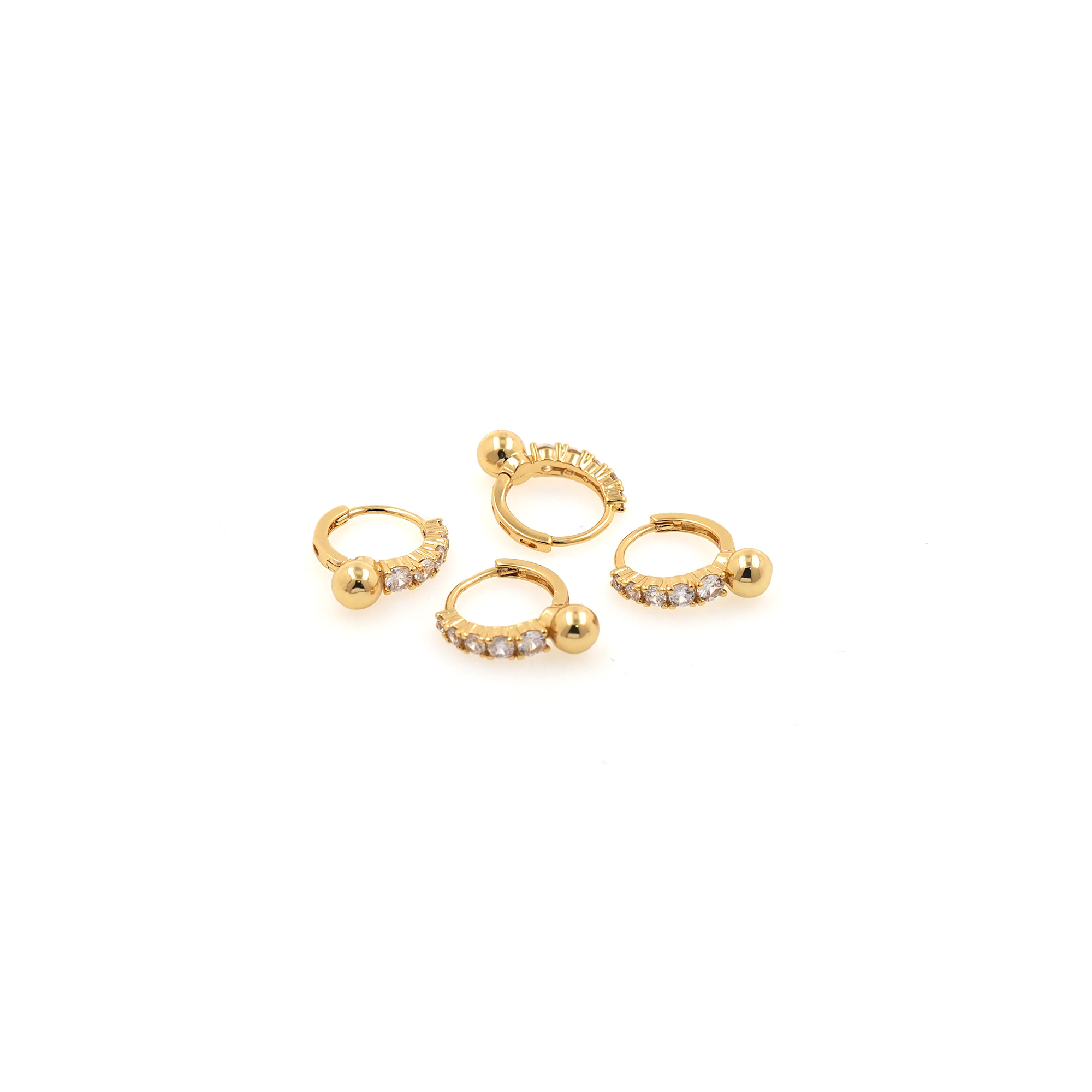 18K Gold Filled Round CZ Hoop Earrings,Dainty Zirconia Earrings,Gold Hoops,Dainty CZ Hoops Huggie