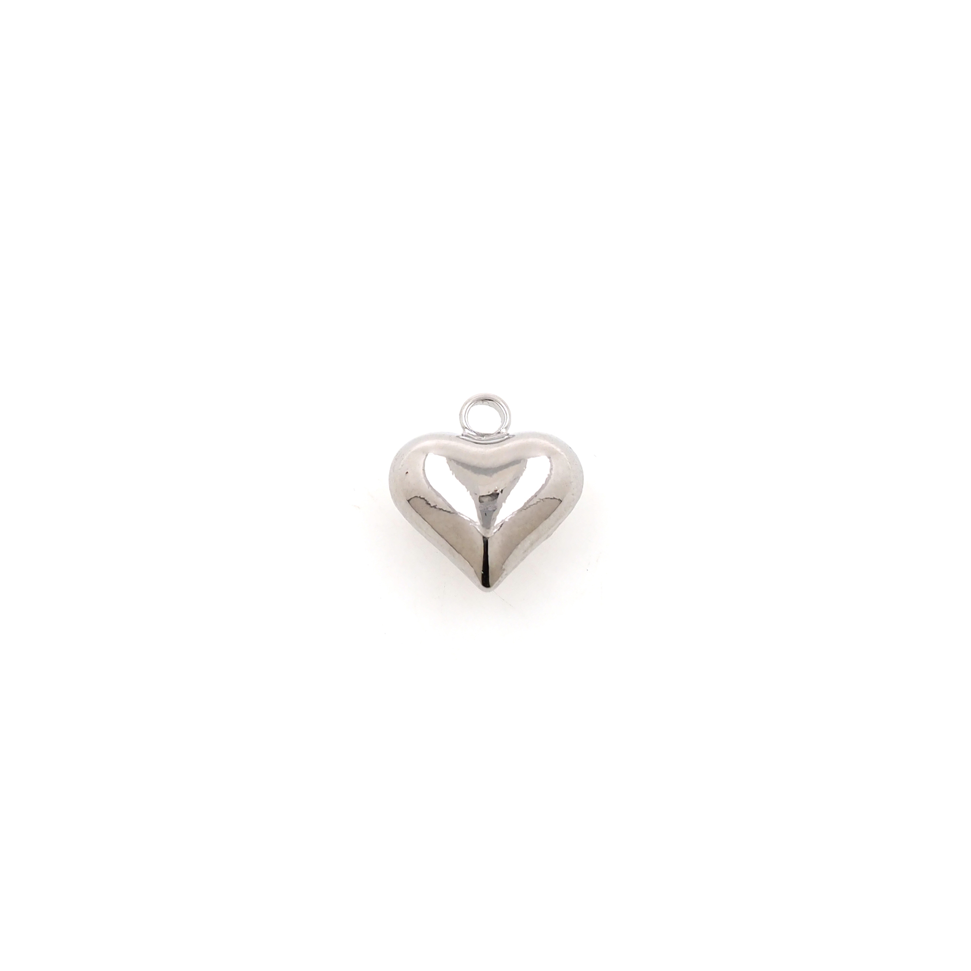 18K Gold Filled Heart Pendant,Puffed Heart Charm Earrings Necklace for DIY Jewelry Making Supply